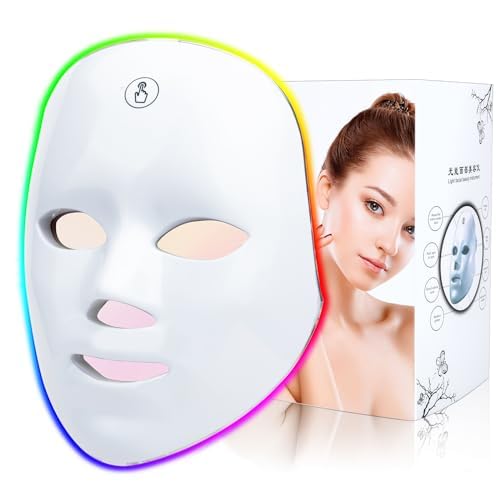 LED Face Mask for Skin Therapy - 7 Color Light Treatment with Adjustable Modes (Model FM-01) | At-Home Facial Care for Acne, Wrinkles & Glowing Skin