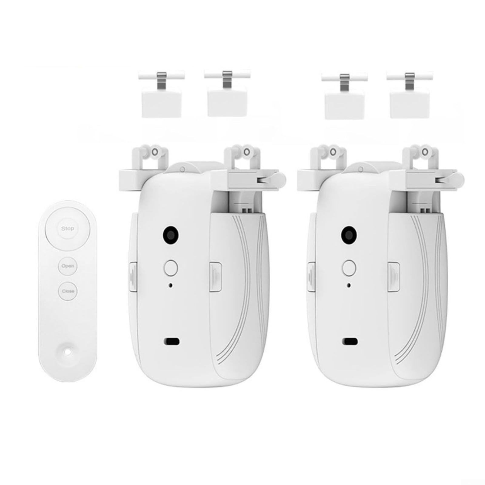 Smart Automatic Curtain Opener - Remote Control Electric Curtain Motor with High Performance for Home & Office - Compatible with Roman Rod/TU (2 Pack) - Perfect for Smart Home Automation & Daily Convenience