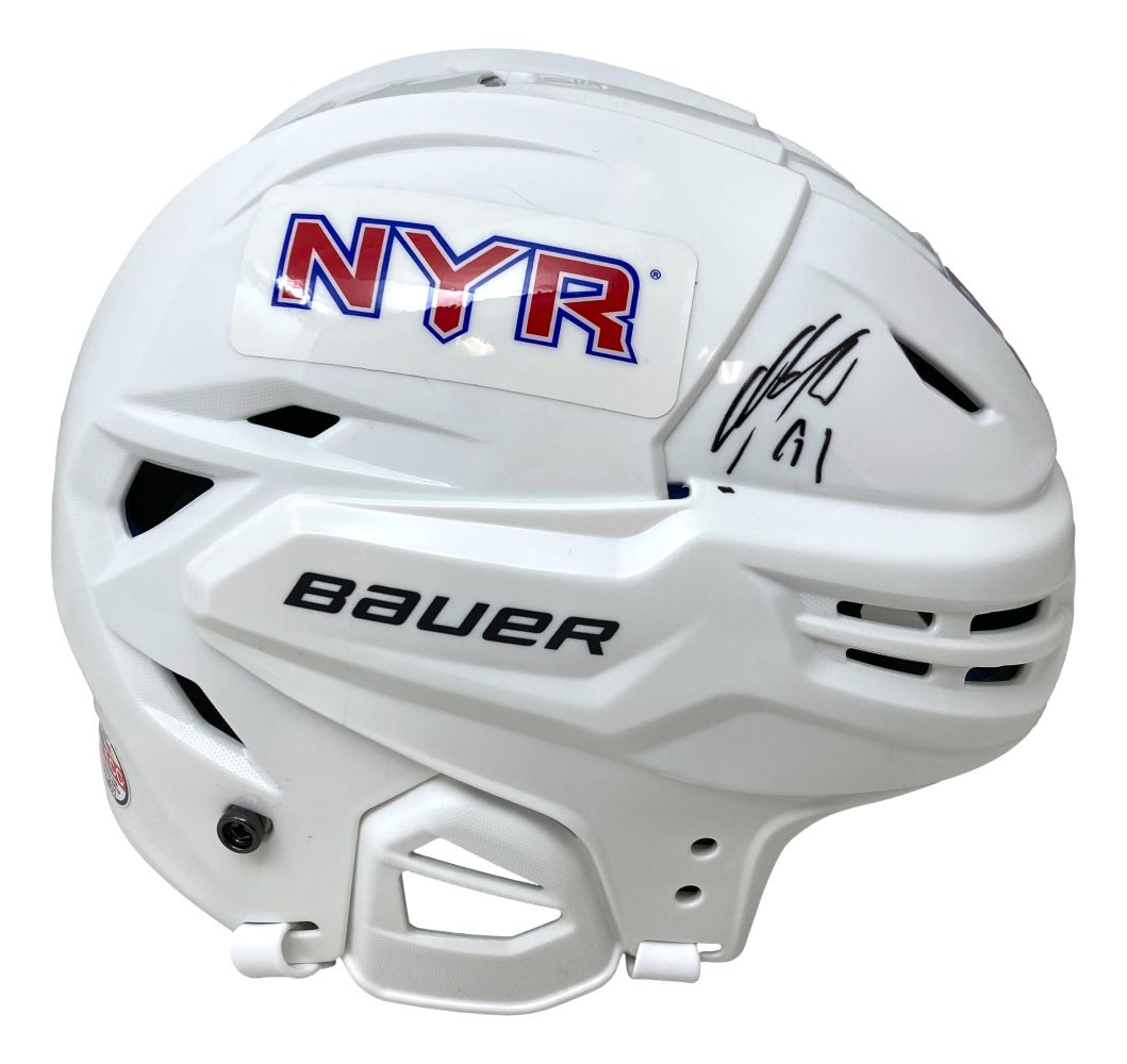 Mika Zibanejad Autographed New York Rangers Full Size Authentic Bauer Hockey Helmet with JSA Certificate - Perfect for NHL Collectors, Rangers Fans & Sports Memorabilia Displays