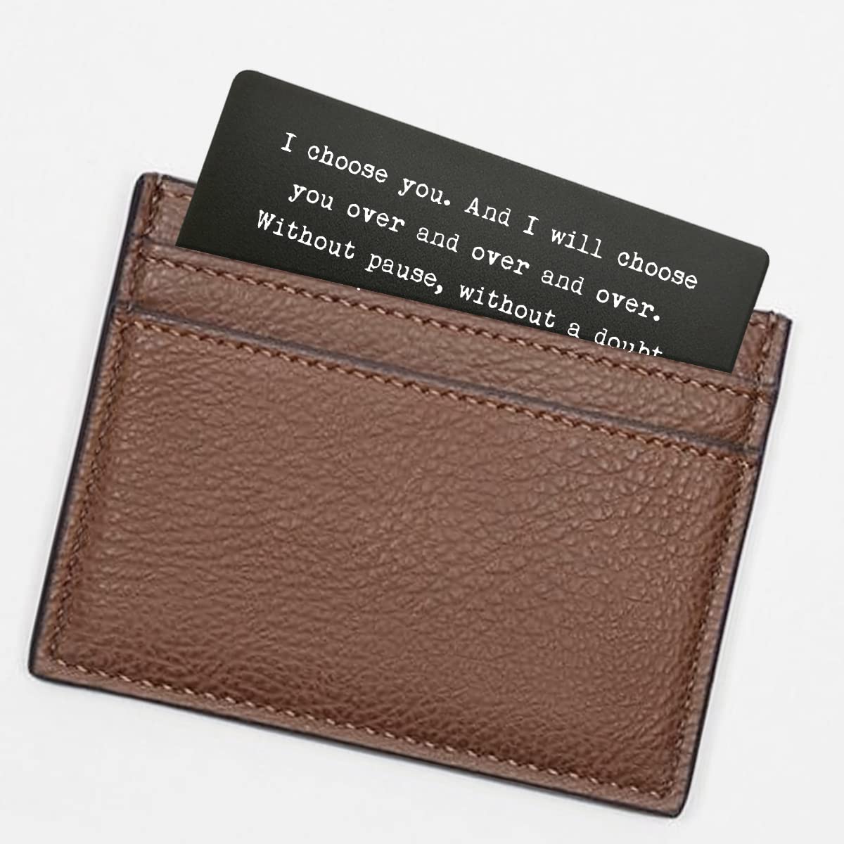 Personalized Laser Engraved Metal Card - Unique Anniversary Gift for Husband, Boyfriend & Men - Romantic Valentine's Day & Christmas Present for Him/Her - Thoughtful Keepsake for Couples (Black) - Perfect for Date Nights, Anniversaries & Special Occasions