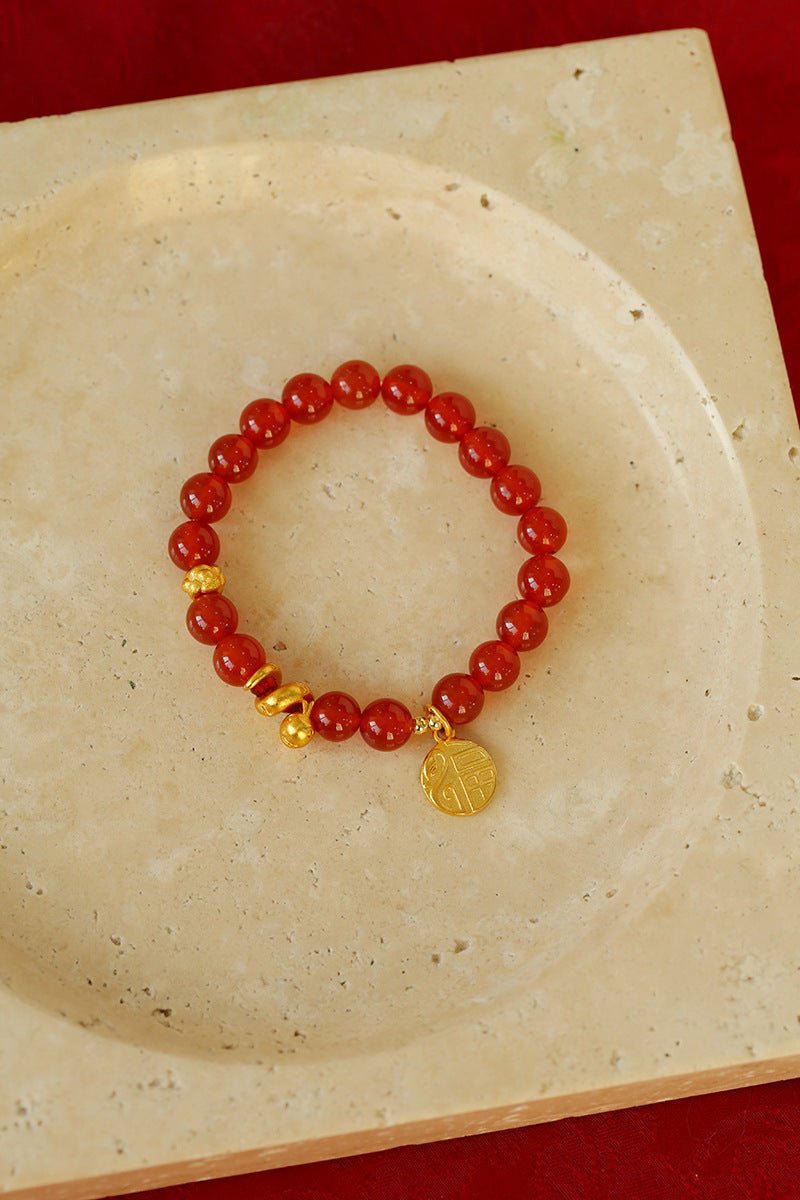 2024 New Year Red Agate Snake Beaded Bracelet for Women - Handmade Adjustable Lucky Charm Jewelry for Protection & Good Fortune | Perfect for Chinese New Year Gifts, Zodiac Snake Birthday & Spiritual Healing