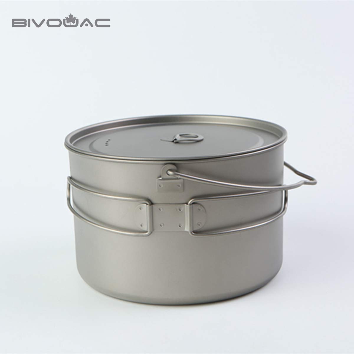 BIVOUAC 2800ml Titanium Camping Pot with Folding Handle - Lightweight Backpacking Cookware for Outdoor Adventures, Hiking & Camping Trips - Perfect for Boiling Water, Cooking Meals & Backcountry Dining