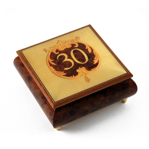Handmade 30th Anniversary or Birthday Musical Jewelry Box with Ornament Frame - Choose from Multiple Songs Including Dance of The Sugar Plum Fairy & Nutcracker Suite - Perfect Gift for Women, Mom, Wife - Great for Jewelry Storage, Keepsake Display & Special Occasions