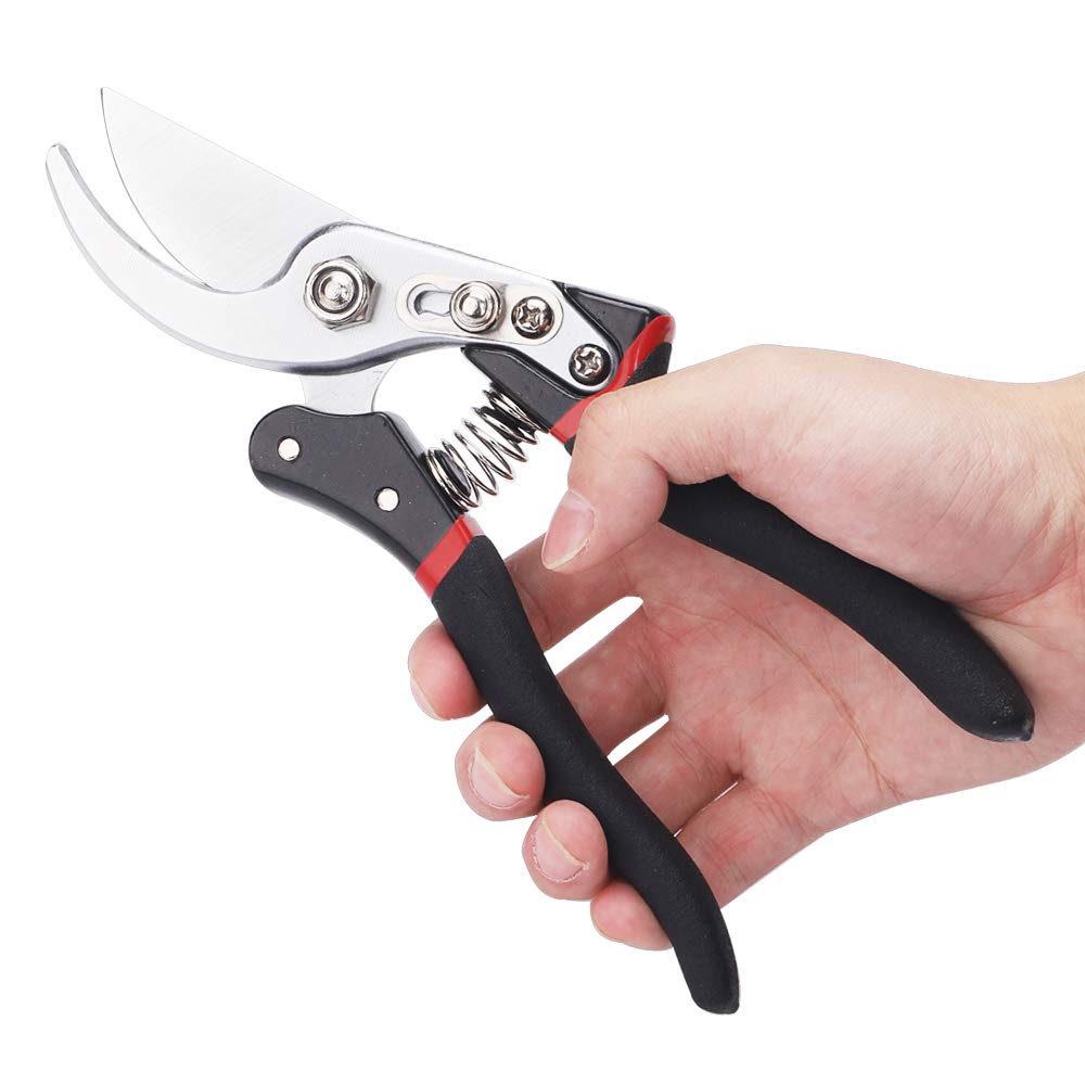 Premium Pruning Shears - Sharp Gardening Hand Tools for Trimming, Pruning & Cutting - Ergonomic Garden Scissors for Plants, Flowers & Branches - Ideal for Home Garden, Landscaping & Outdoor Use (Black)