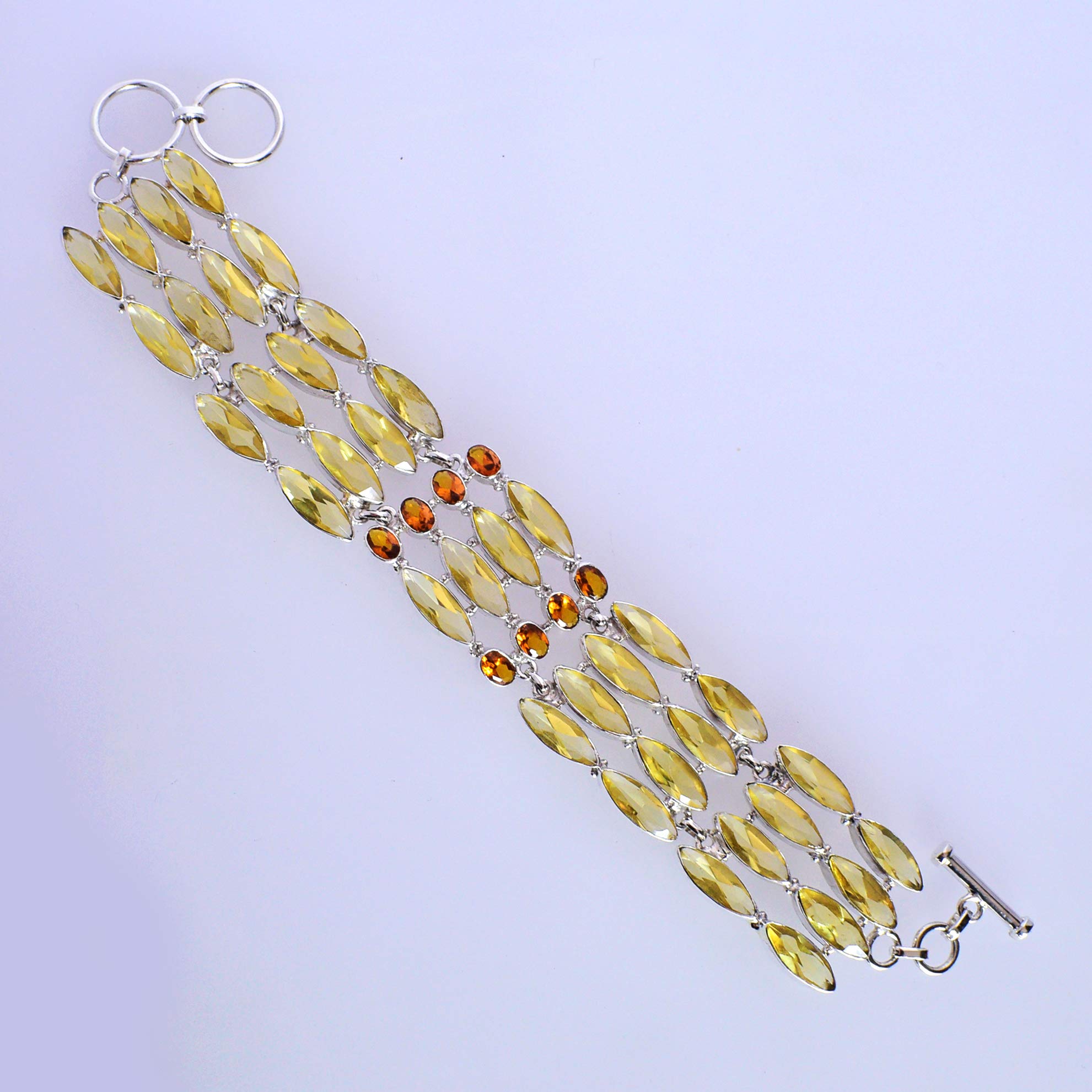 Lemon Quartz Gemstone Bracelet - 925 Sterling Silver Designer Jewelry for Women, Gift for Her, Birthday, Anniversary & Everyday Wear