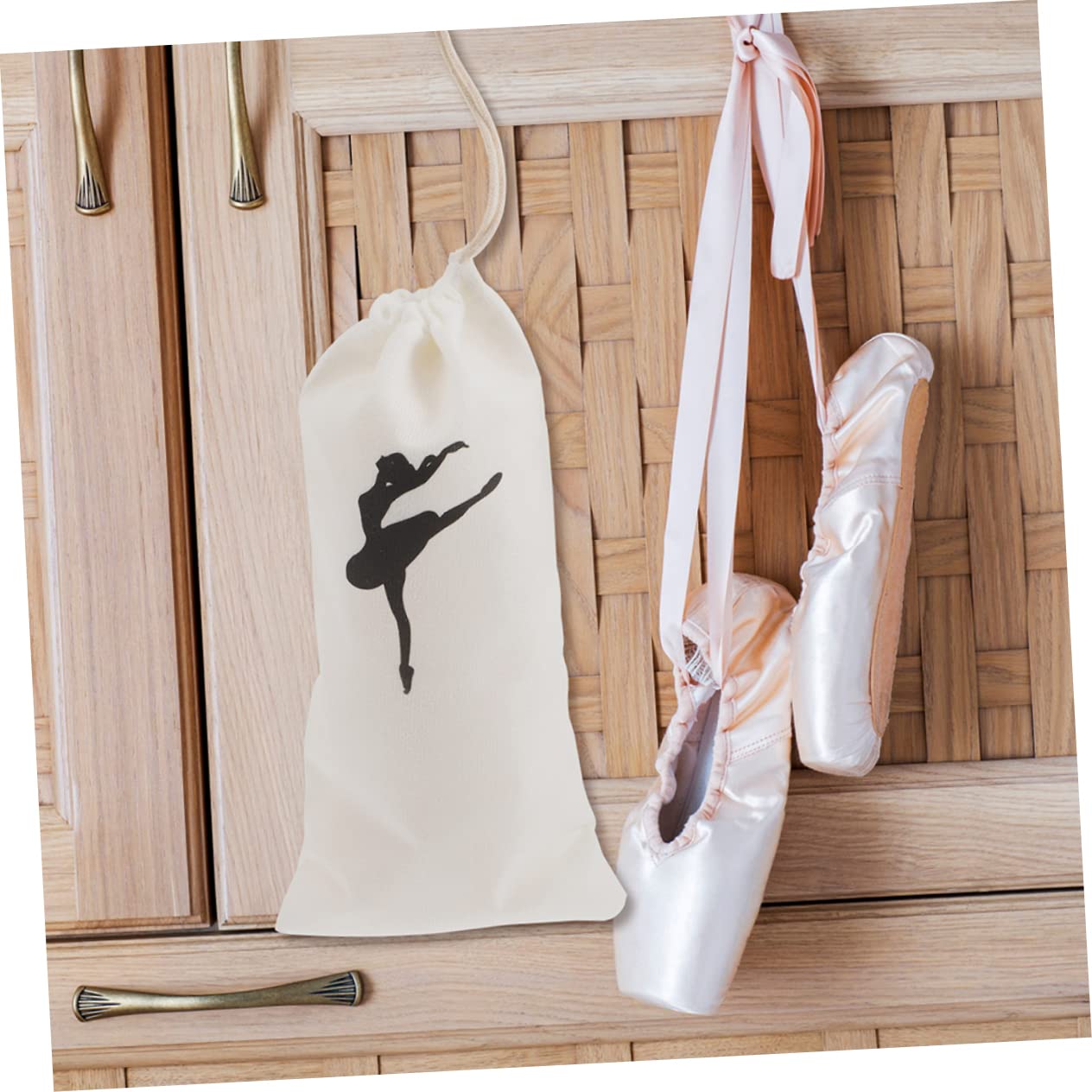 OHPHCALL Ballet Shoe Bag for Girls - Breathable Drawstring Dance Shoe Storage Organizer - Perfect for Ballet Class, Dance Practice & Travel Accessories