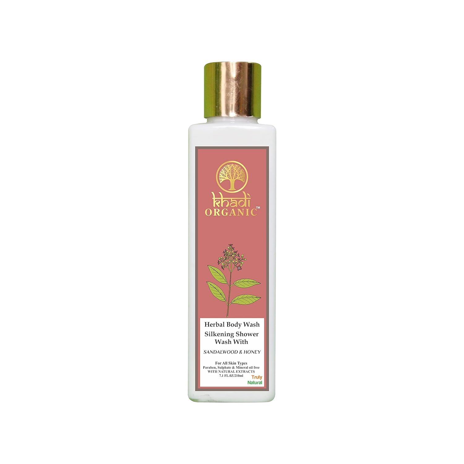 Organic Sandalwood & Honey Herbal Body Wash - 100% Natural, Paraben-Free for Glowing Skin (210ml) | Hydrating & Refreshing Bath Gel for Dry & Sensitive Skin - Perfect for Daily Shower & Spa Relaxation