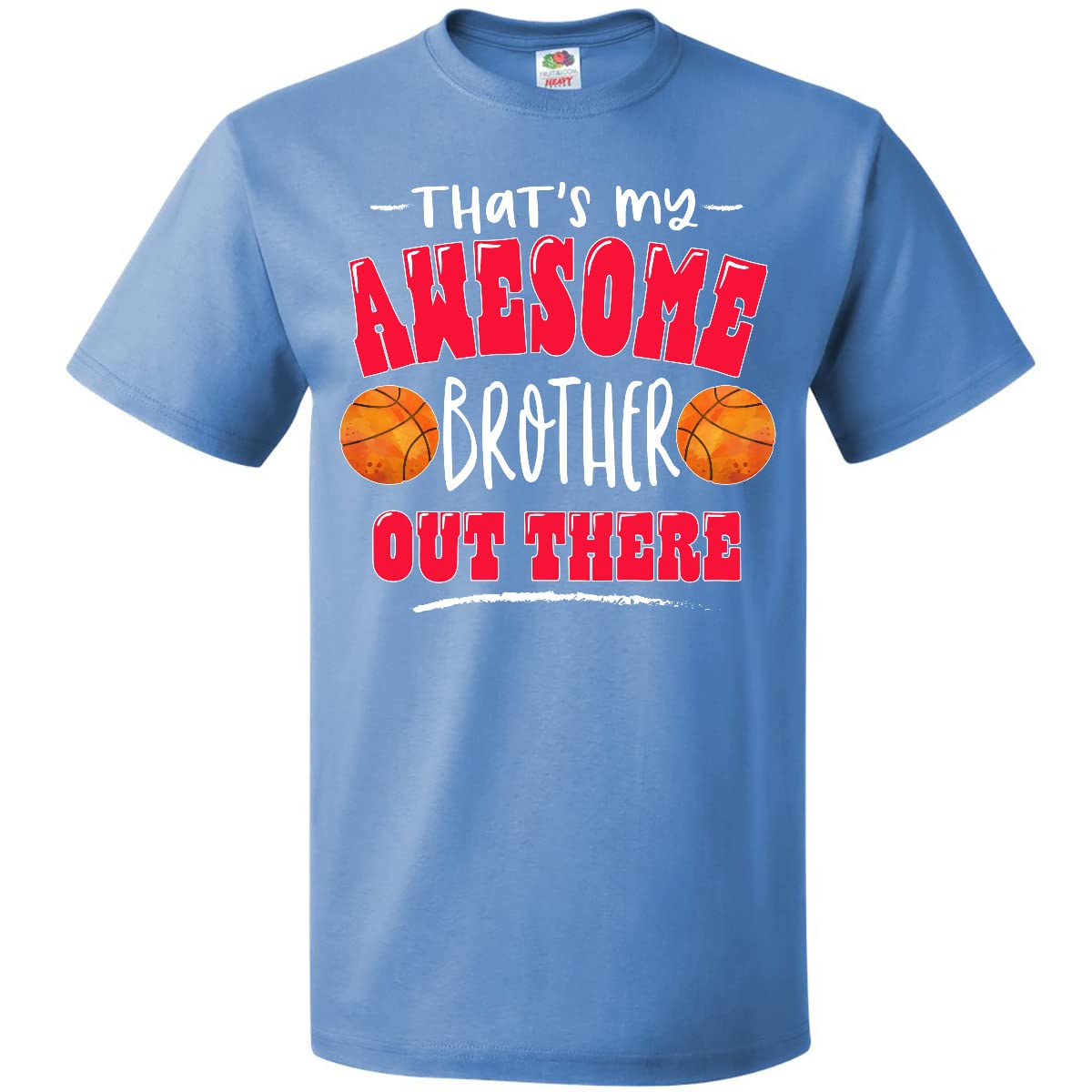 Inktastic That's My Awesome Brother Basketball T-Shirt - Funny Sibling Gift for Brothers Who Love Sports | Perfect for Birthdays, Holidays & Game Day
