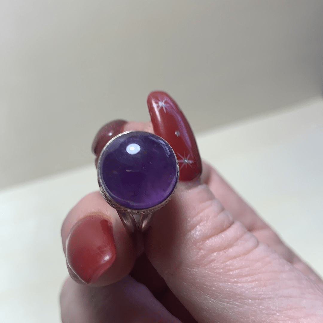 Natural Amethyst Gemstone Ring for Women - Size 6.5 - Elegant Purple Crystal Jewelry for Everyday Wear, Gift Giving & Special Occasions