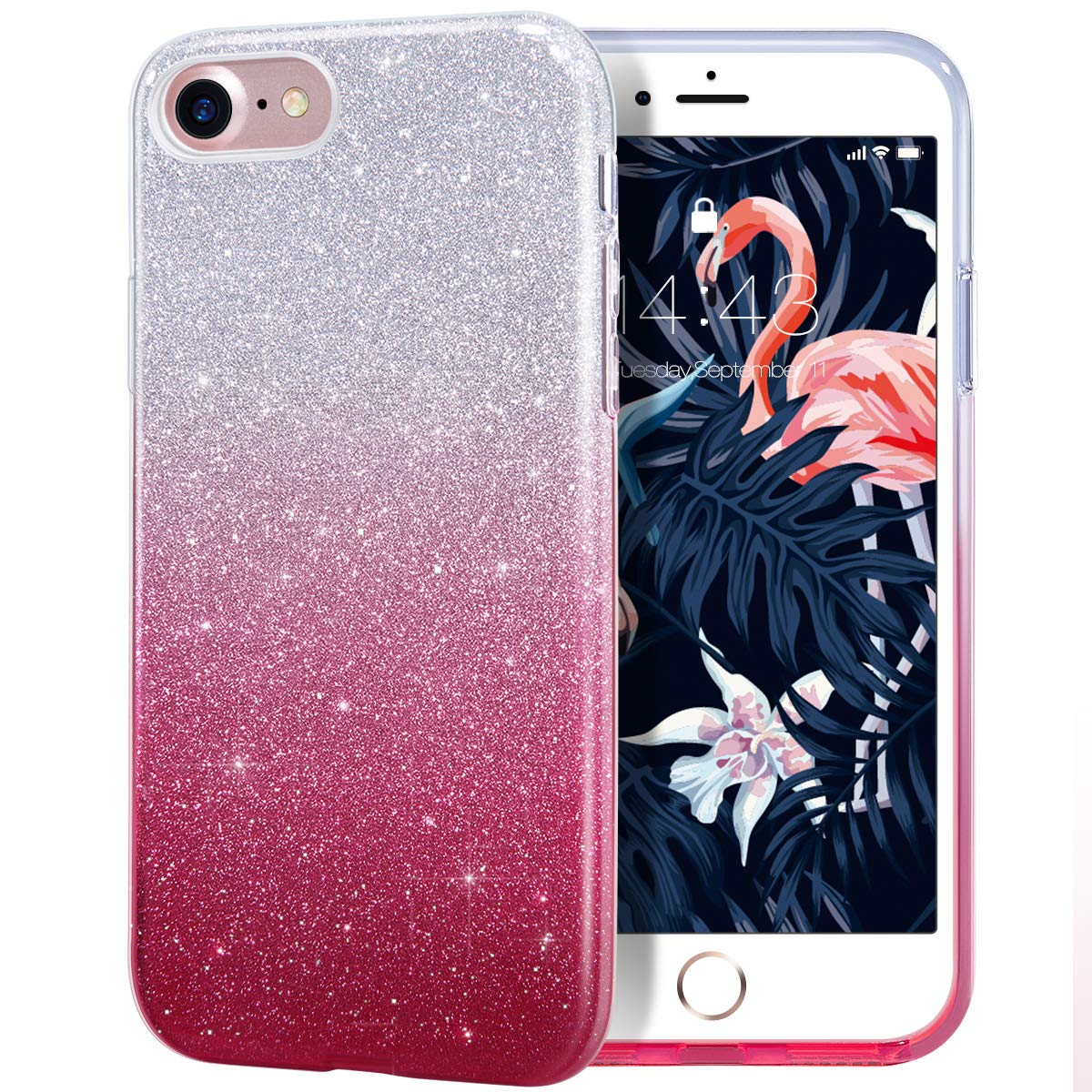 MILPROX Glitter Phone Case Compatible with iPhone SE 2022/3rd Gen, iPhone 8 & iPhone 7 (4.7