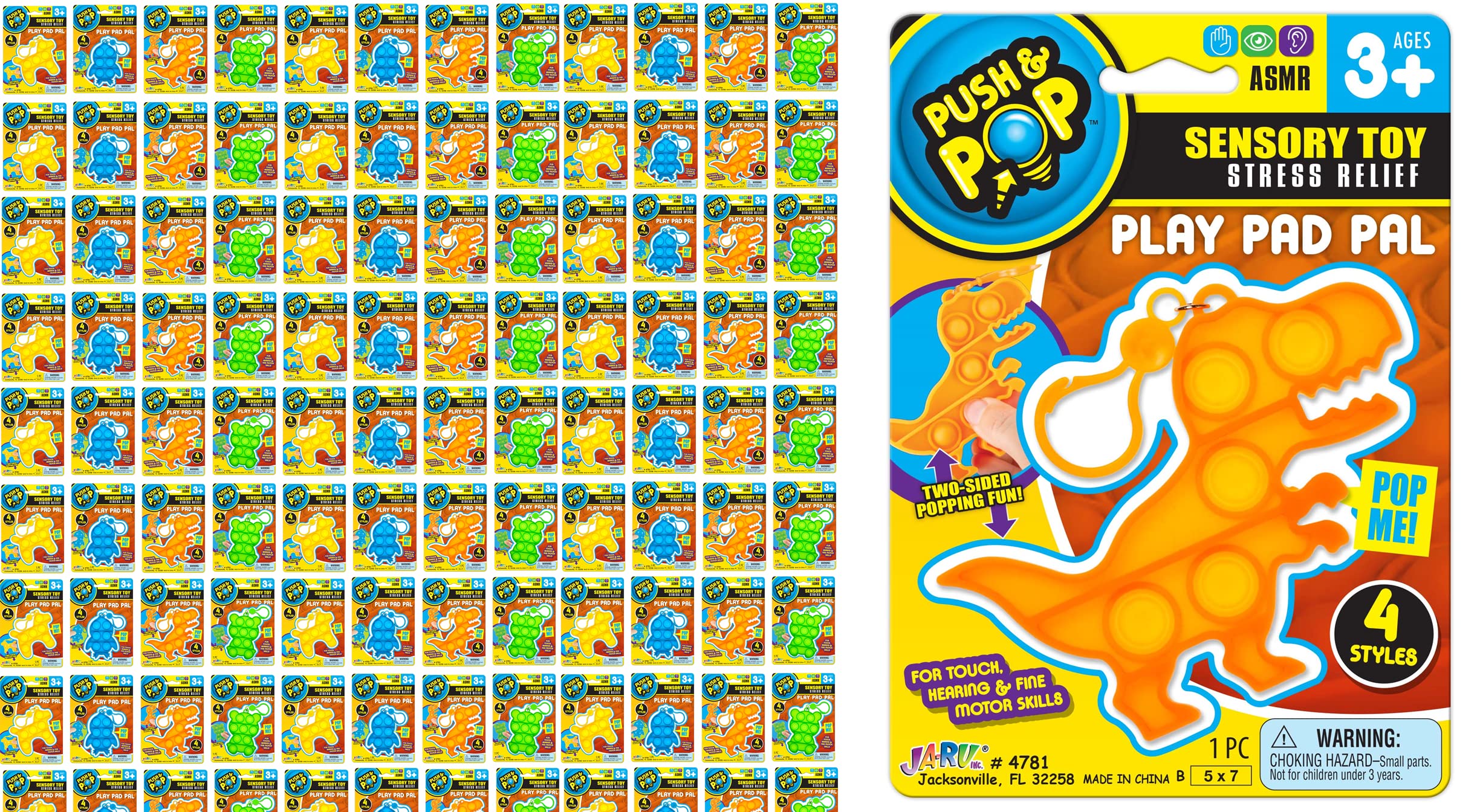 **JA-RU 144-Piece Assorted Pop It Keychain Fidget Toys – Sensory Stress Relief Bubble Popper for Kids & Adults – Party Favors, Birthday Gifts, Classroom Rewards – Perfect for Anxiety Relief, Focus & Fun**    *(Use Cases: Great for stress relief, ADHD focus, classroom rewards, party favors, travel entertainment, and sensory play!)*