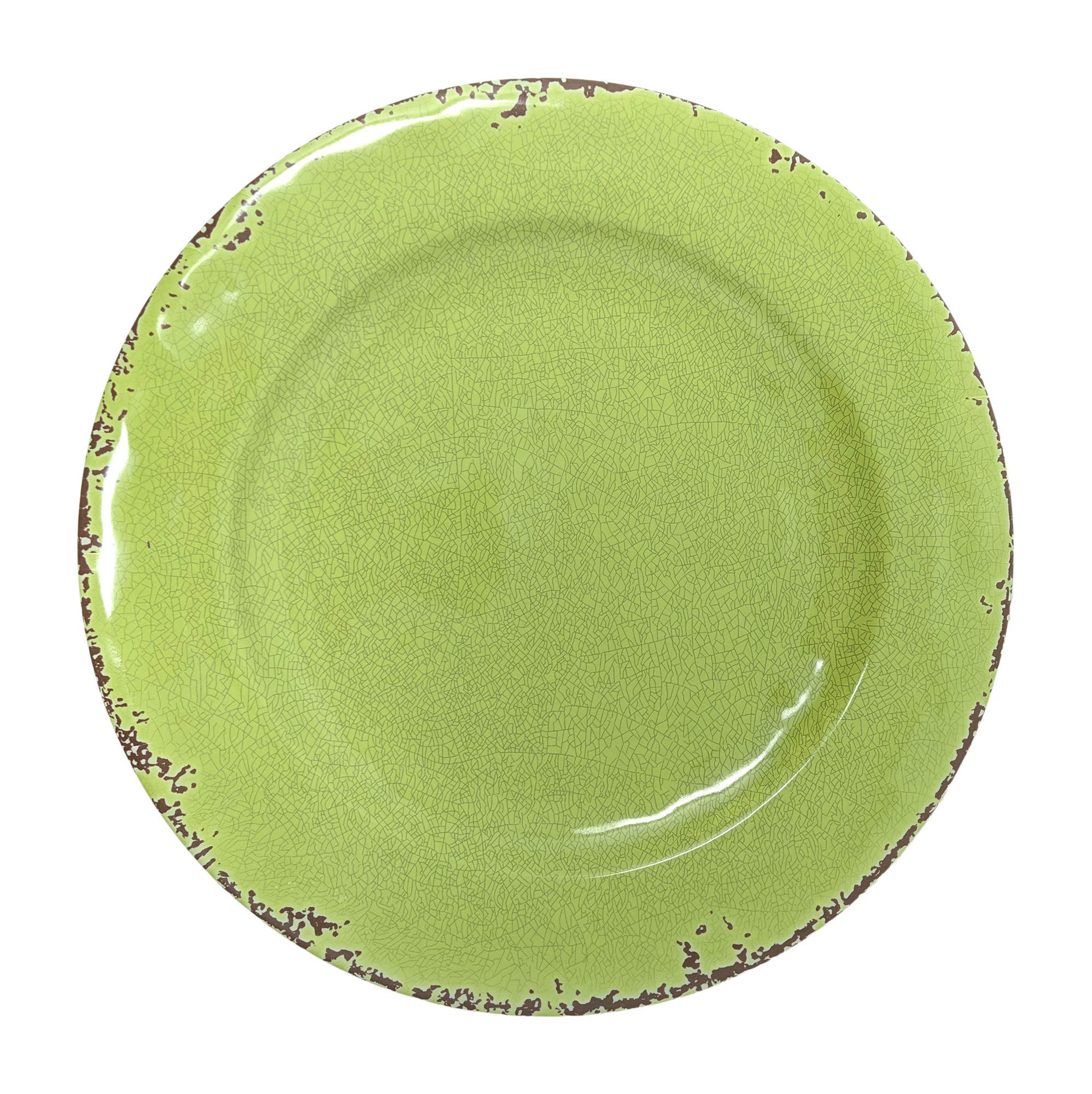 12-Piece Rustic Farmhouse Melamine Dinnerware Set for 4 - Durable Green Plates & Bowls - Perfect for Outdoor Dining, Picnics, and Everyday Use
