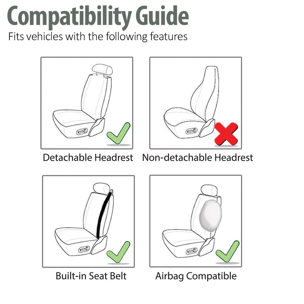 Premium 3D Air Mesh Car Seat Cushion - Universal Fit for SUV, Sedan, Van | FH Group Front Set Automotive Seat Cover | Breathable & Airbag Compatible | Beige | Perfect for Long Drives & Commuting