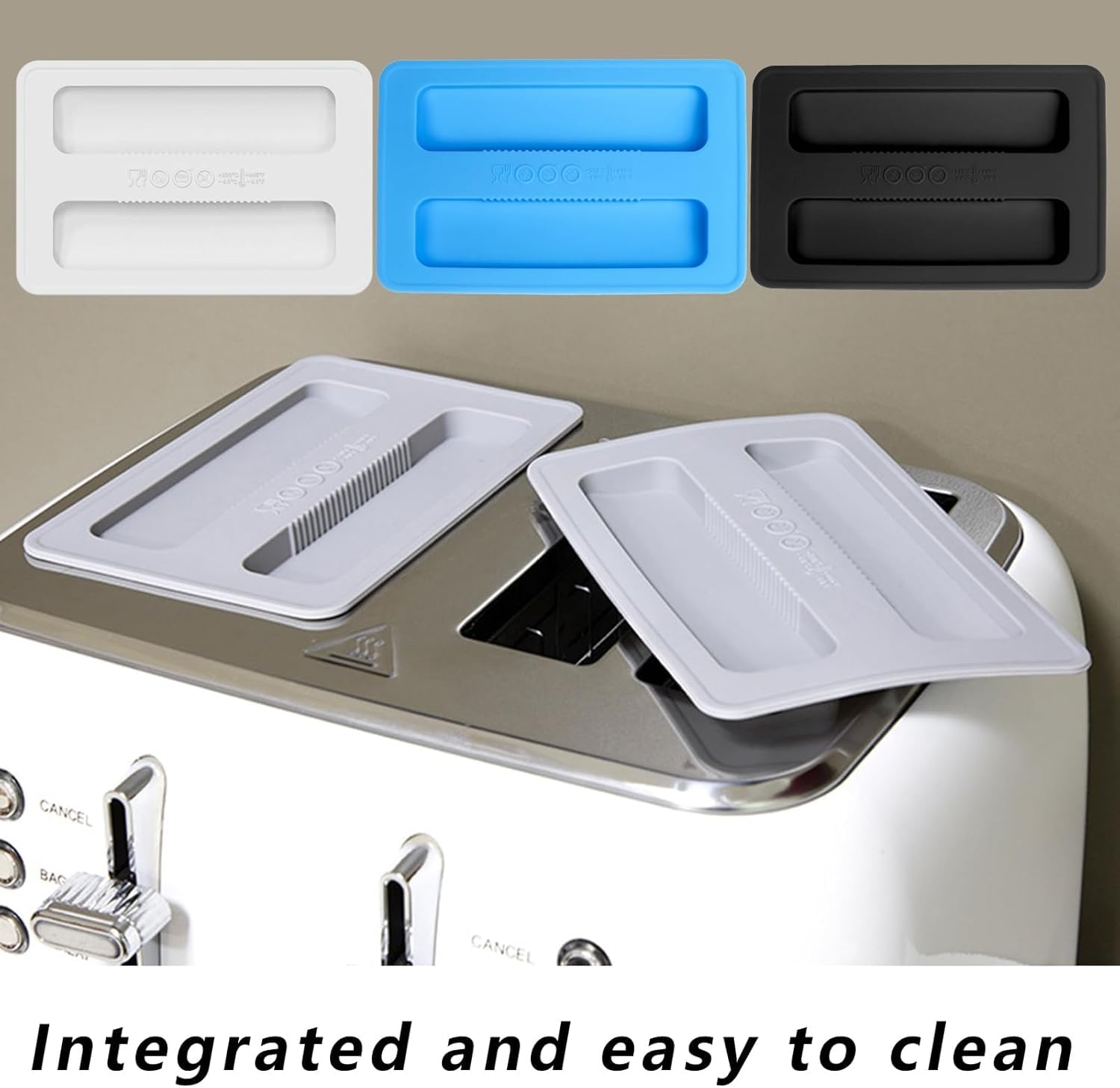 Premium Black Silicone Toaster Cover & Crumb Catcher - Universal Toaster Lid for Sandwich Makers & Bread Machines - Durable Toaster Accessory for Kitchen Countertop Protection & Easy Cleaning