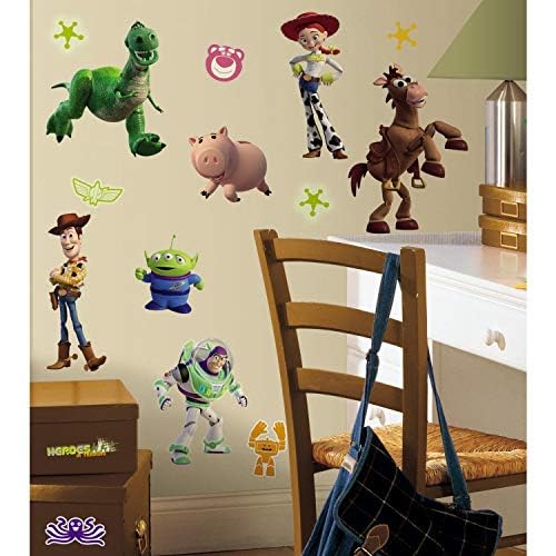 Toy Story 3 Peel and Stick Wall Decals - RoomMates RMK1428SCS Removable Wall Stickers for Kids Bedroom, Nursery, Playroom Decor - Disney Pixar Movie Theme DIY Home Decorations
