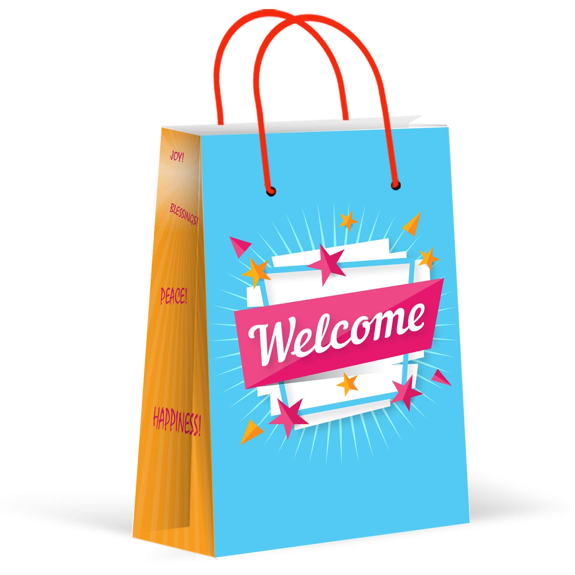 Premium Recycled Paper Welcome Gift Bags with Handles - 12 Pack (8.5