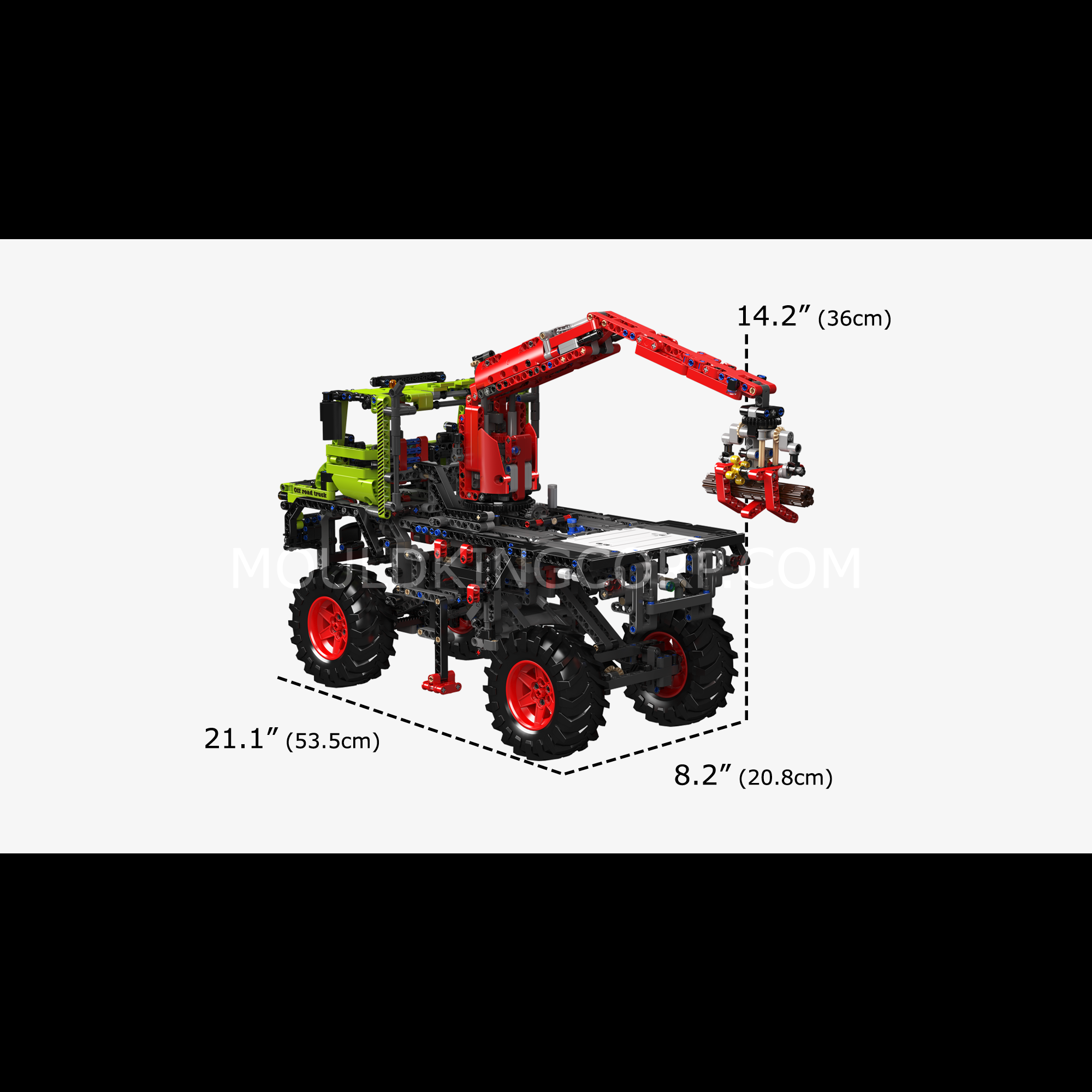Mould King 17038 4x4 Off Road Logging Truck Building Kit - 2002 Piece Construction Set for Adults & Teens | STEM Educational Toy, DIY Engineering Project, Gift for Truck Lovers | Play & Display for Home, Office, or Collection