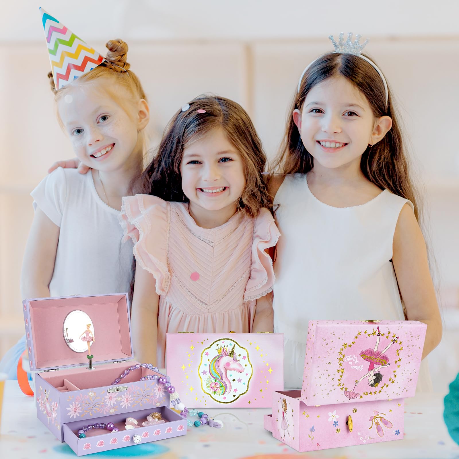 Elegant Pink Horse Musical Jewelry Box with Drawer - Spinning Ballerina Jewelry Storage Case for Necklace & Bracelet - Perfect Gift for Girls, Kids, Daughter - Ideal for Bedroom, Dresser & Birthday Presents