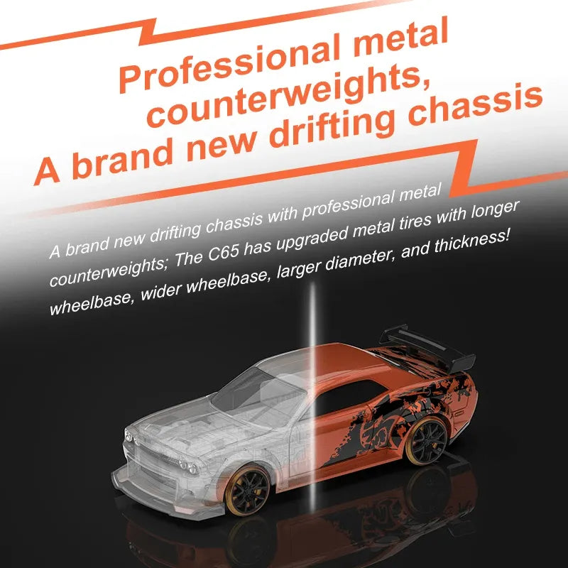 Turbo Racing C65 1:76 Scale RC Drift Car with Gyro & Proportional Remote Control - Ready-to-Run (RTR) Limited Edition for Adults & Kids - Perfect for Indoor Racing, Drifting Competitions & Backyard Fun
