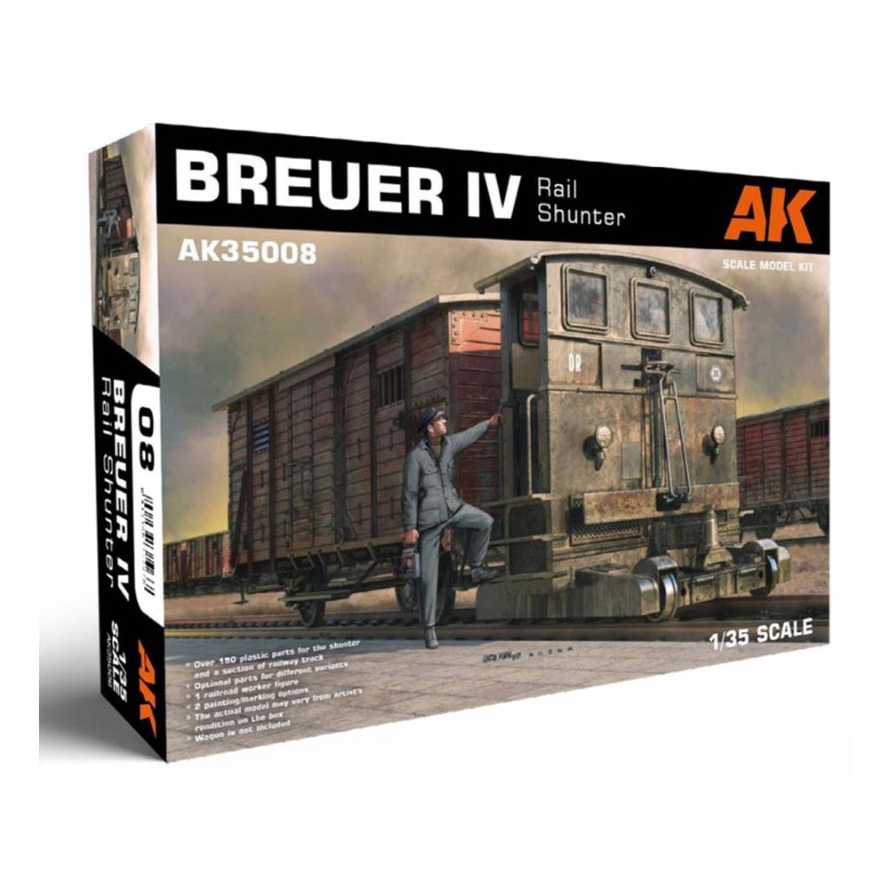 AK Interactive 35008 1/35 Scale German Breuer IV Rail Shunter Model Kit - Perfect for WWII Dioramas, Military Train Collections & Scale Modeling Projects