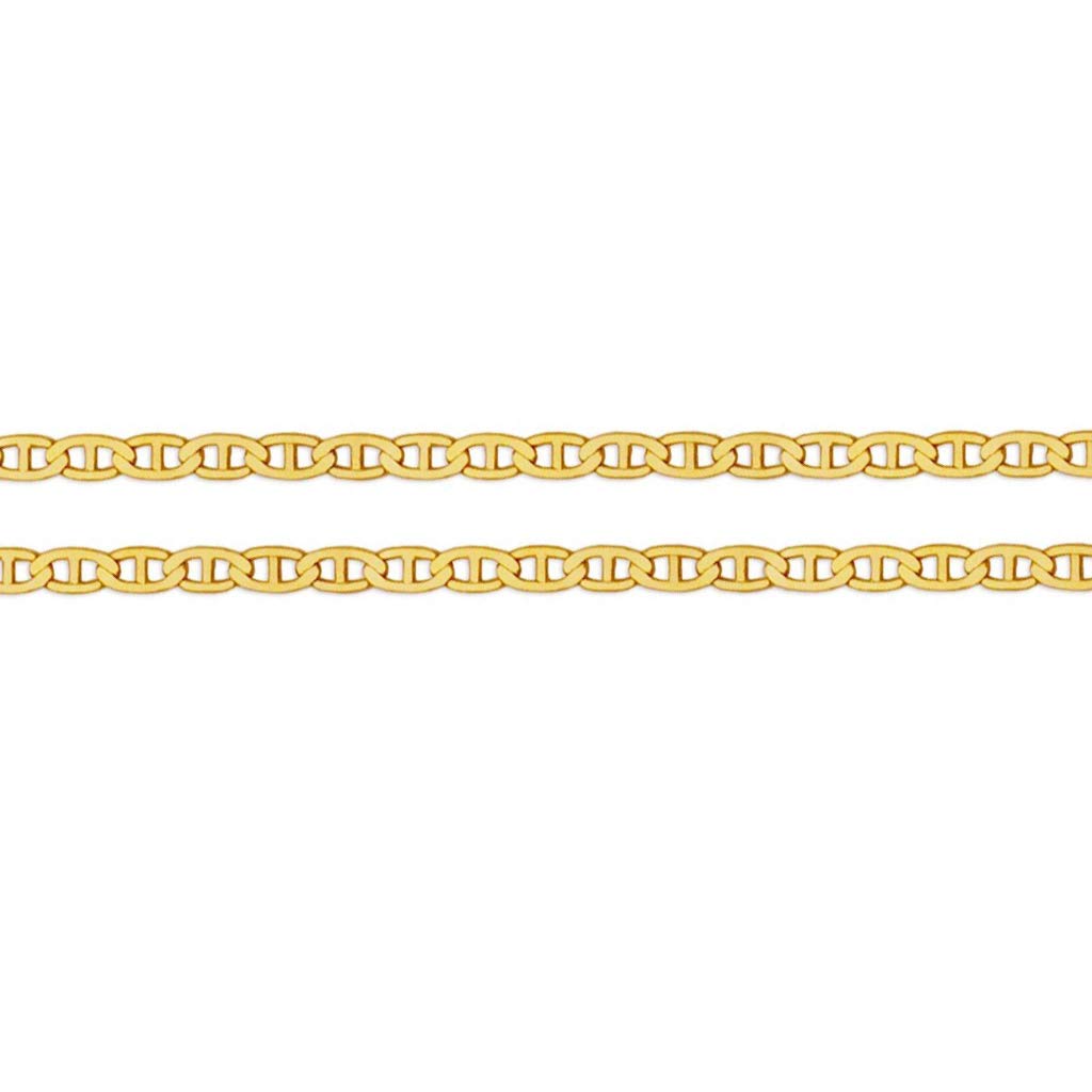 14K Yellow Gold Gucci Flat Chain Necklace for Women & Men - Italian Crafted Strong & Shiny Link Jewelry - Perfect Gift (16-24 Inches, 1.60-1.80mm Width) - Ideal for Everyday Wear, Special Occasions & Luxury Gifting