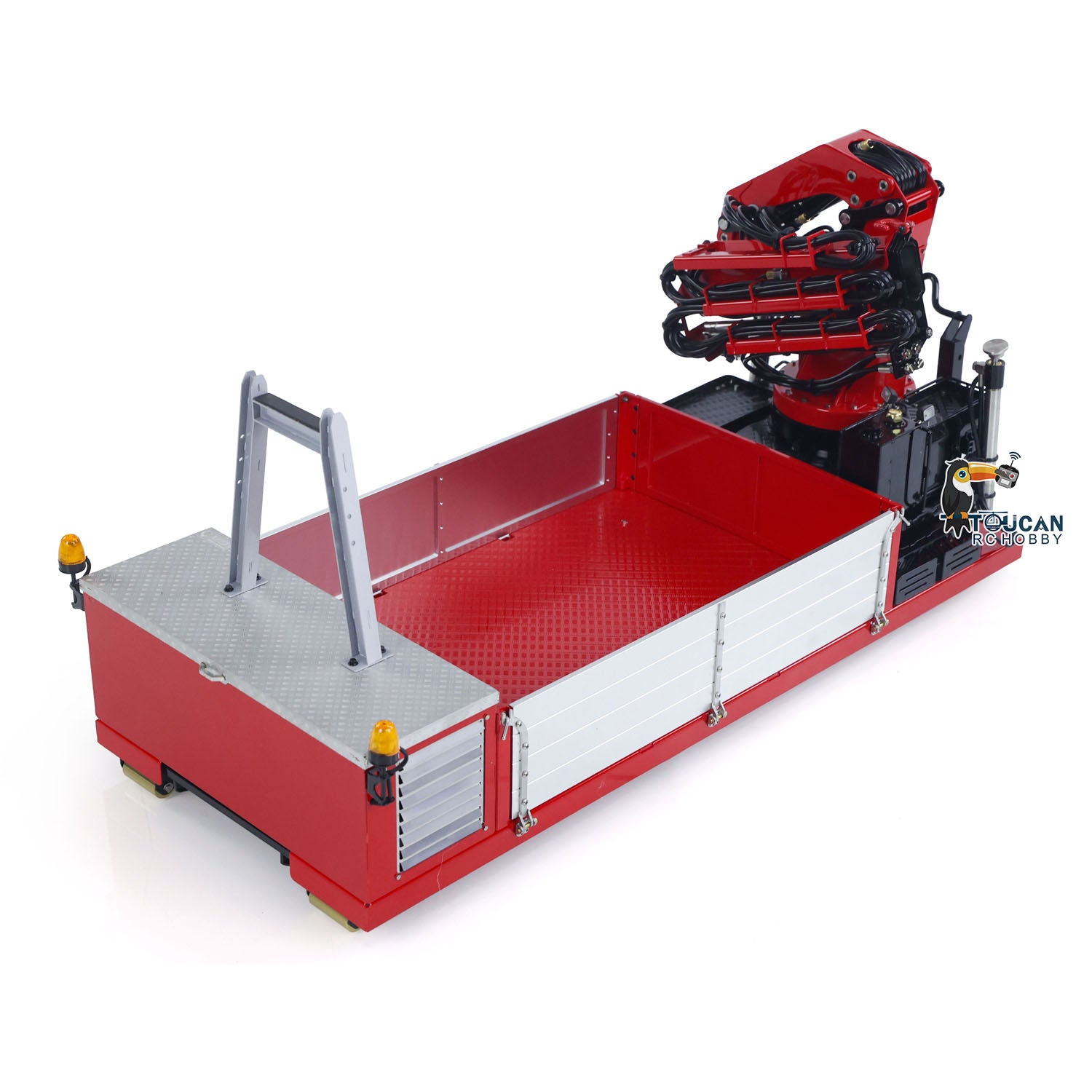 1/14 Scale Metal Cargo Box with Hydraulic Crane for LESU Dumper Truck | DIY Engineering Vehicle Model Accessories | Perfect for RC Construction Play & Display Collections