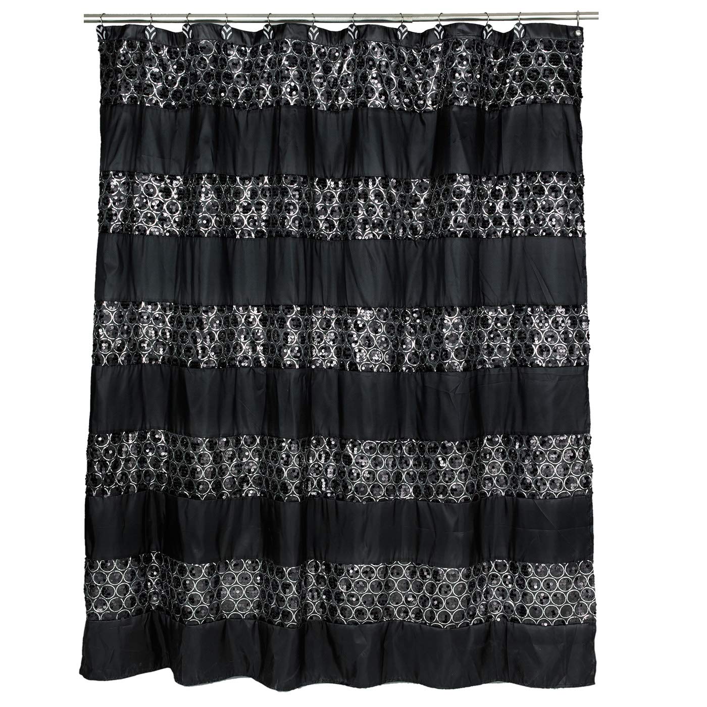 13-Piece Luxury Bathroom Accessories Set - Includes Shower Curtain, Towel Sets & Bath Mat (Black) - Perfect for Modern Bathroom Decor & Spa-Like Experience