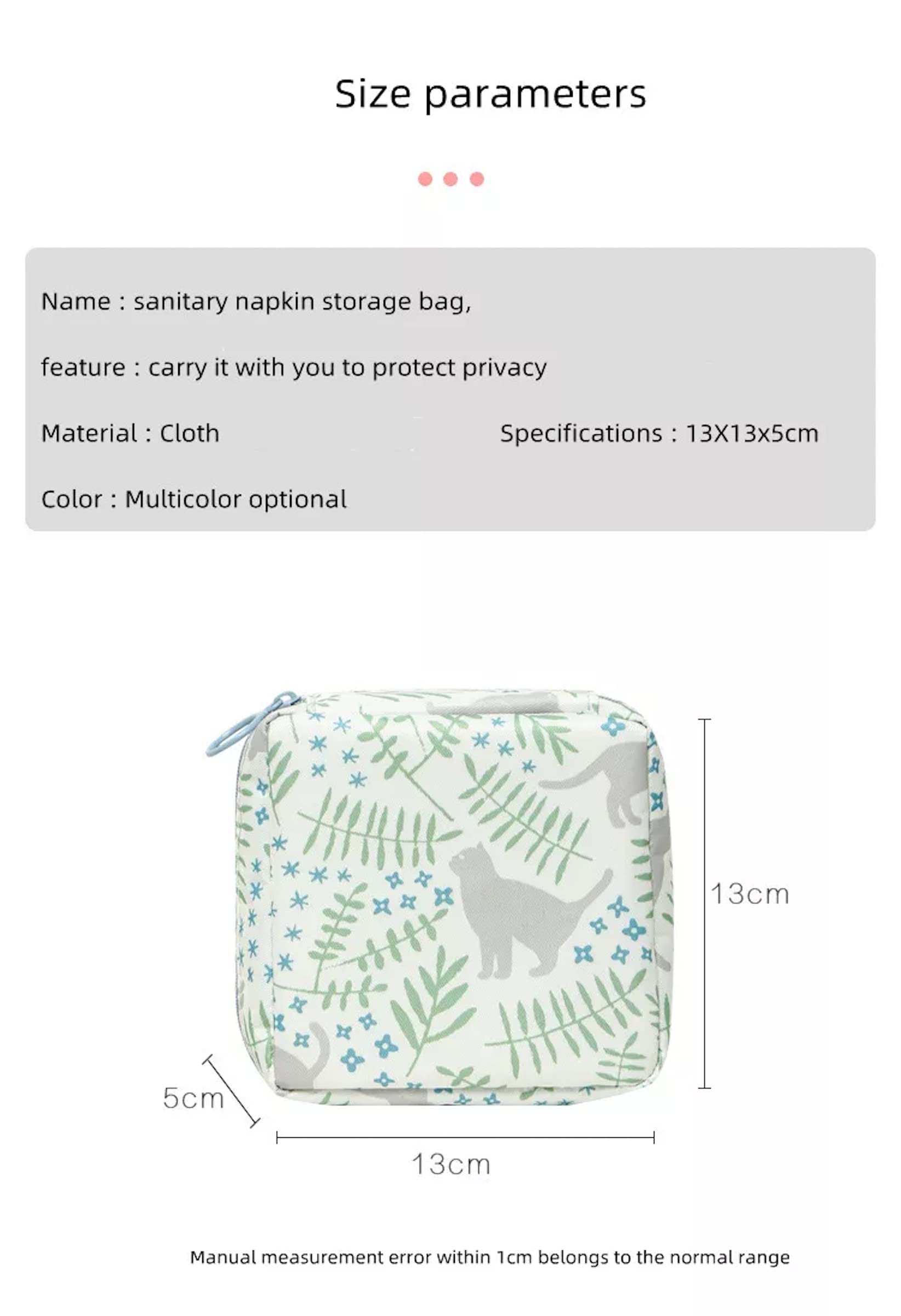 Eco-Friendly Reusable Sanitary Napkin Storage Bag for Women & Girls - Waterproof, Washable Nylon Pouch - Zero Waste Period Solution - Perfect for Travel, Gym, School & Daily Use