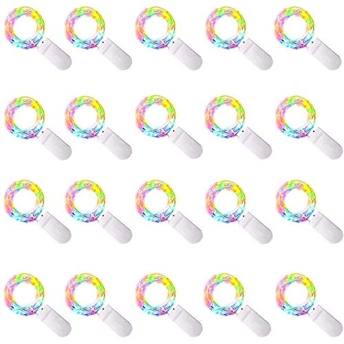 20 Pack Fairy Lights Battery Operated - 20 LED String Lights for Mason Jars, Waterproof Copper Wire Mini Lights with Firefly Effect - Perfect for Wedding Decorations, Party Lighting, Christmas Tree Decor & Home Ambiance (Multicolor)