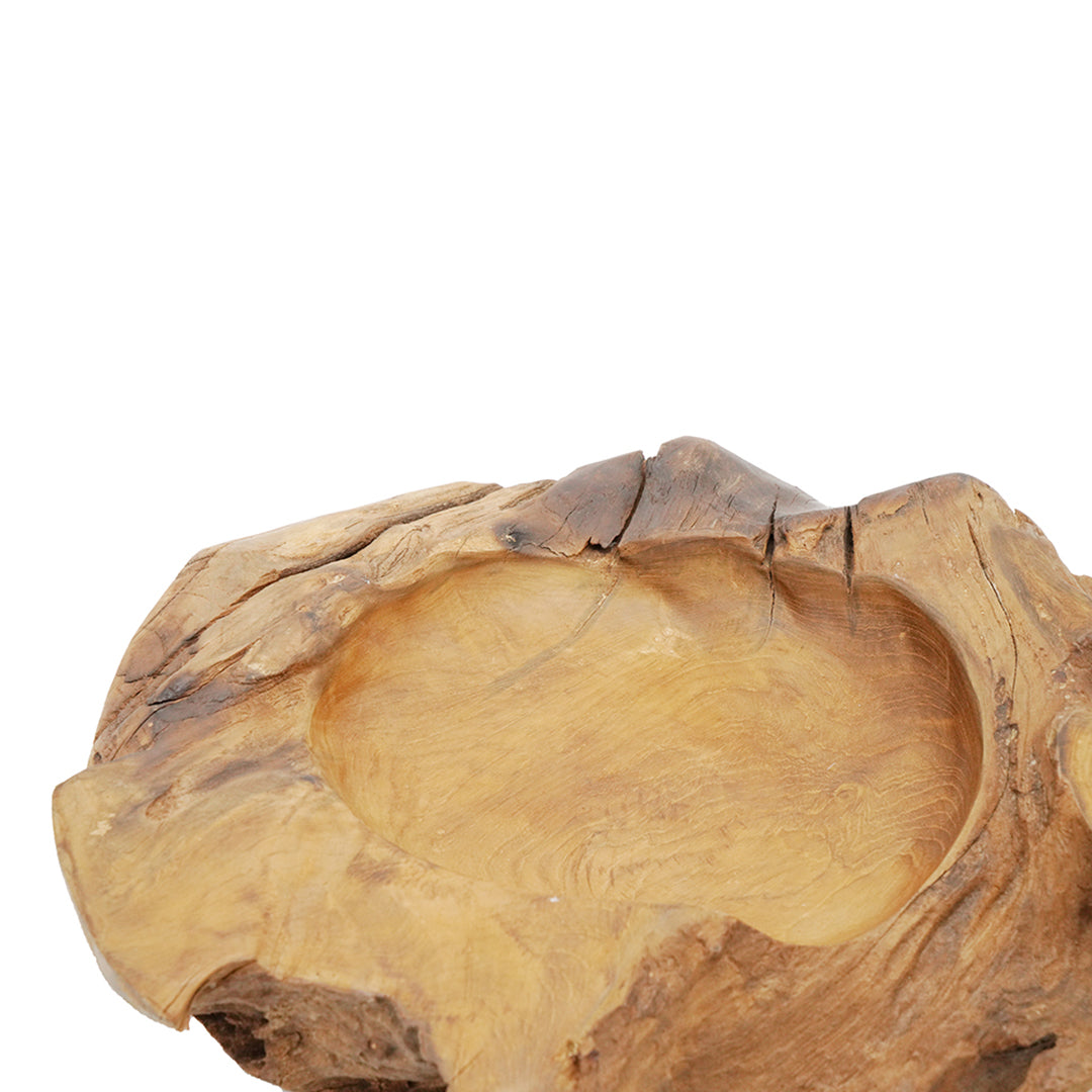 Handcrafted Teak Wood Decorative Bowl – Natural Wooden Serving Bowl for Fruits, Nuts & Home Decor – Perfect for Kitchen, Dining Table & Gift Giving