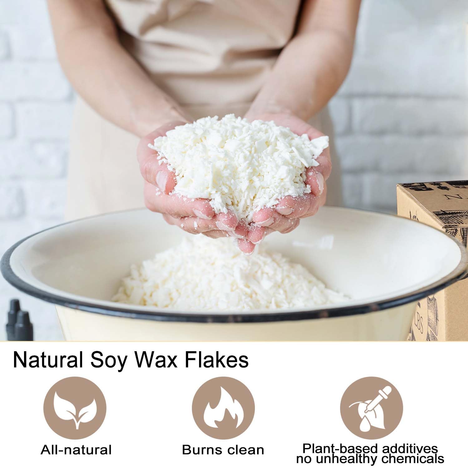 Premium DIY Candle Making Kit with 2LB Natural Soy Wax Flakes, 100 Cotton Wicks & 2 Wooden Wick Holders - Perfect for Home Crafts, Gifts & Aromatherapy Relaxation