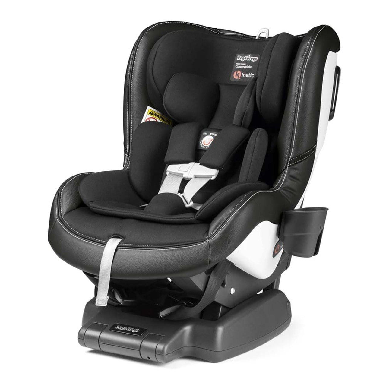 Peg Perego Convertible Kinetic Licorice Black Eco Leather Car Seat - Safe & Comfortable for Babies & Toddlers - Perfect for Travel & Daily Commute