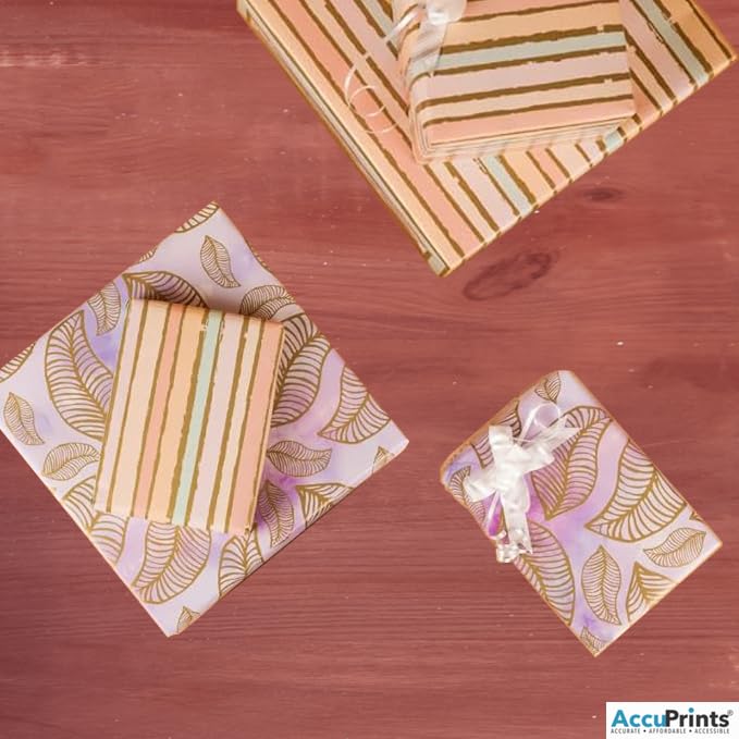 AccuPrints Premium 12-Pack Gift Wrapping Paper Set - High-Quality Gift Wrap Rolls & Sheets for Christmas, Birthday, Wedding Presents - Mix Multicolor Designs for All Occasions