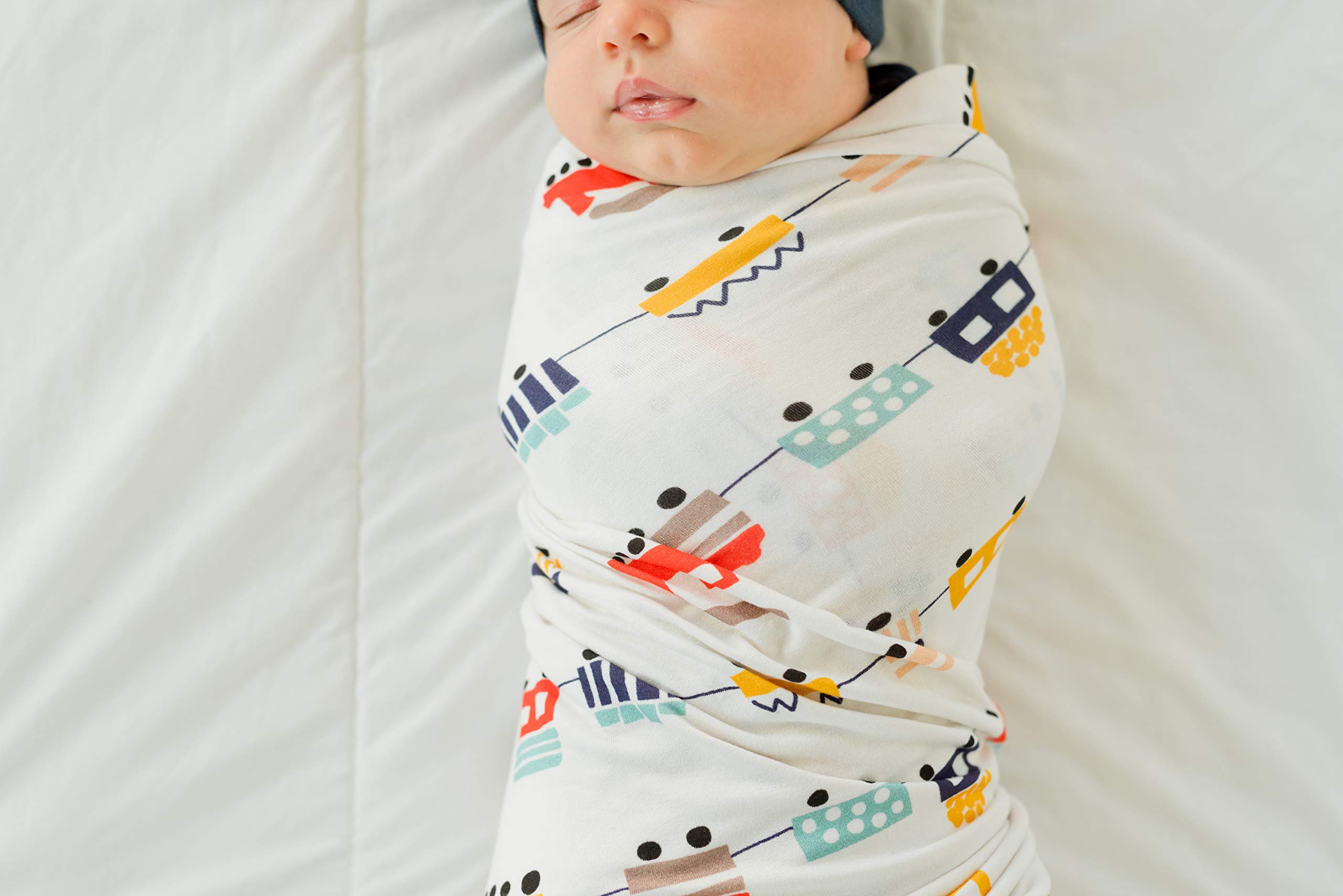 Premium Bamboo Viscose Baby Swaddle Blanket - Ultra Soft Stretchy Newborn Wrap for Boys - 47