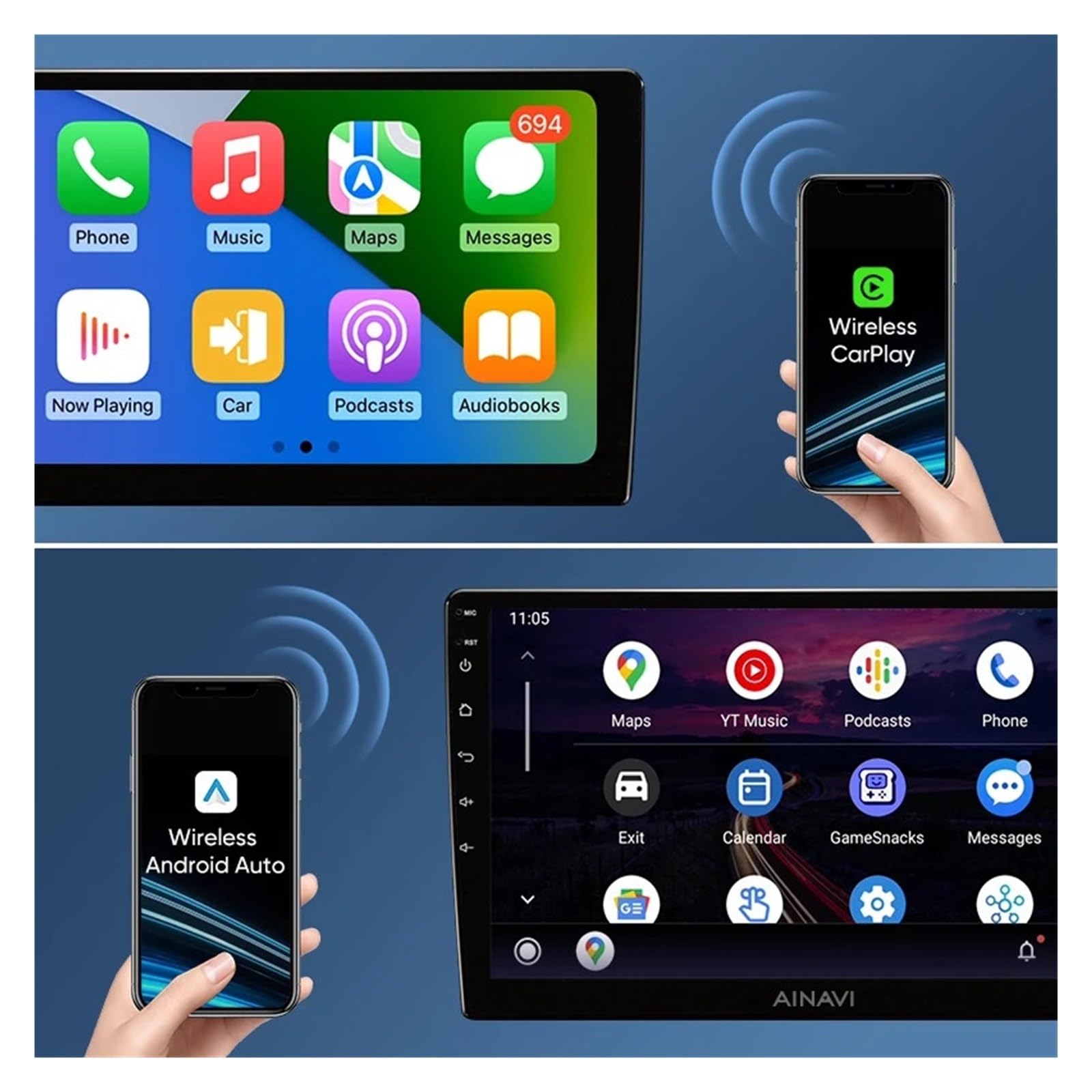 VW Golf 4 IV & Jetta MK4 Android 12 Car Stereo with Apple CarPlay & Android Auto - 8GB RAM 256GB Storage (H6 Style B) | Multimedia Player for Classic Cars | Perfect for Road Trips & Daily Commuting