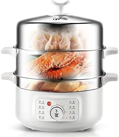 ADAPEY 3-Tier Electric Food Steamer - 304 Stainless Steel Large Capacity Steamer for Vegetables, Dumplings & Seafood | Multi-Functional Kitchen Appliance for Healthy Cooking | Perfect for Meal Prep, Baby Food & Family Dinners