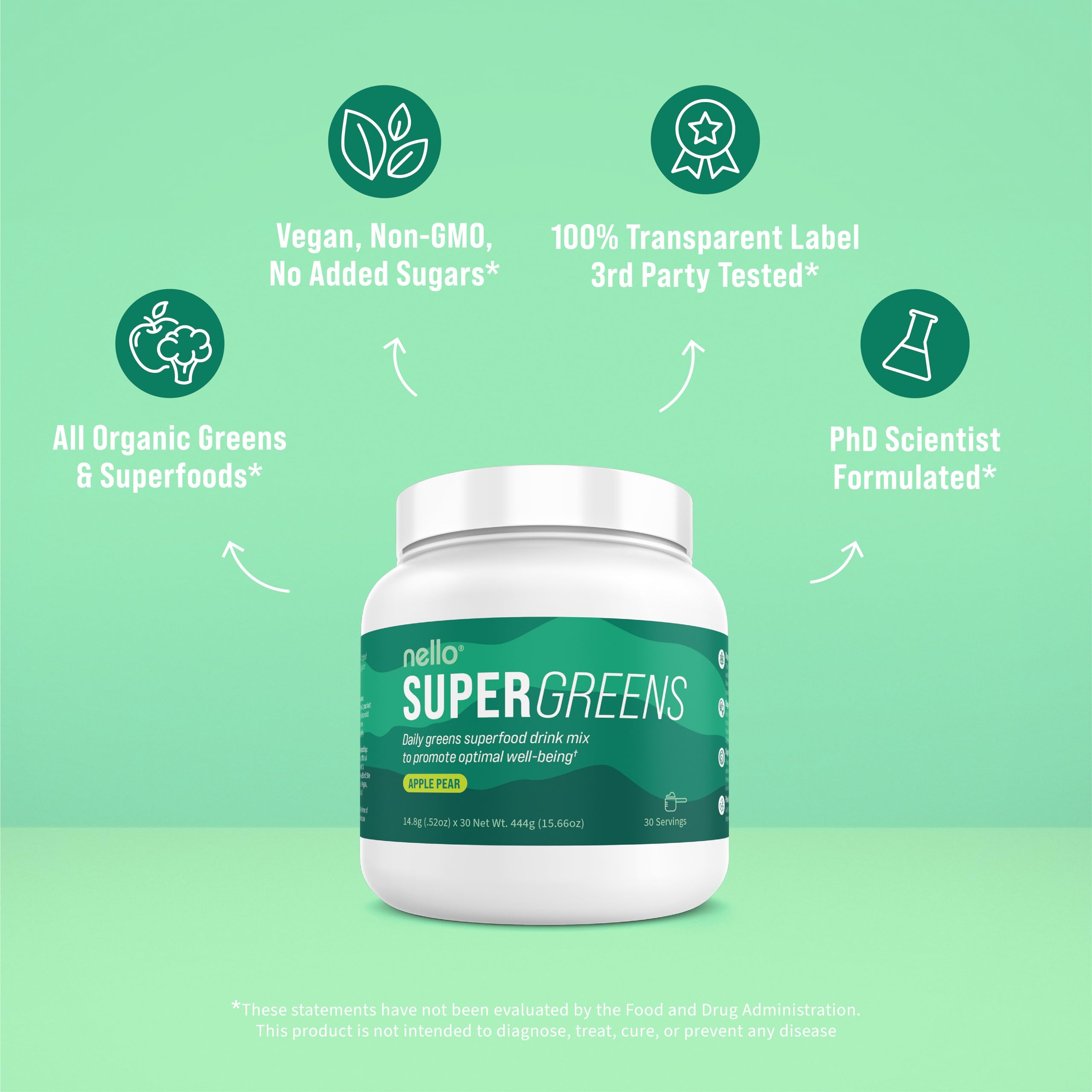 Premium Supergreens Powder with Chlorella, Moringa, Spinach & Broccoli | Organic Superfood Drink Mix + Digestive Enzymes | Nutrient-Rich Greens Supplement for Detox & Energy (30 Servings) | Perfect for Smoothies, Juices & Daily Wellness Routine