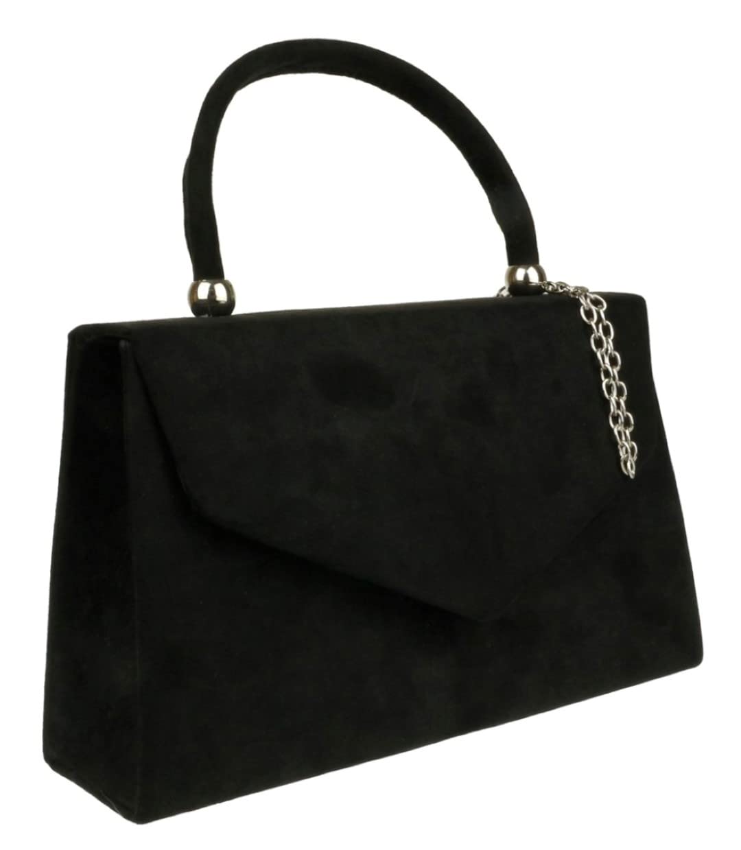 Stylish Faux Suede Top Handle Clutch Bag for Women - Elegant Handbag with Grab Holder - Perfect for Parties, Weddings & Evening Events