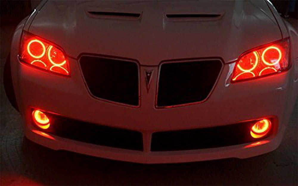 Super Bright 40 LED Halo Angel Eyes Projector Fog Lights with Red Rings - High Performance Car Lighting for Night Driving & Off-Road Adventures