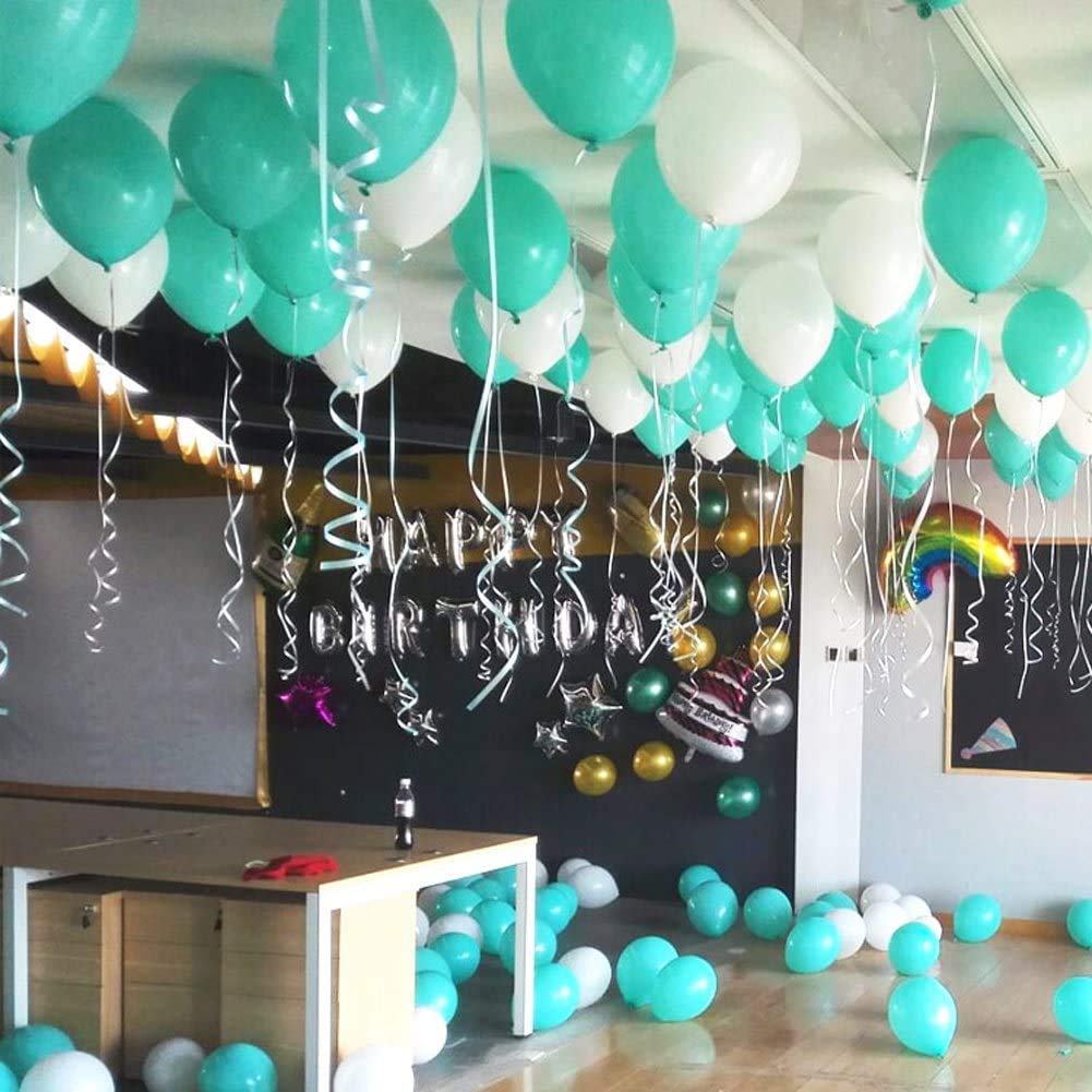 Metallic Teal & Turquoise Confetti Balloons - Premium Baby Shower & Birthday Party Decorations - Perfect for Gender Reveals, Bridal Showers, and Celebration Backdrops