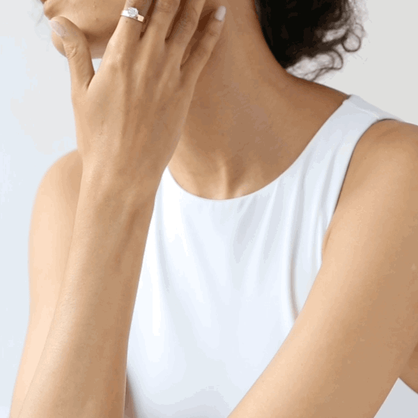 East West Baguette Offset Double Ring - Elegant Stackable Gold & Silver Rings for Women, Minimalist Dainty Jewelry Gift for Her - Perfect for Everyday Wear, Date Nights & Special Occasions