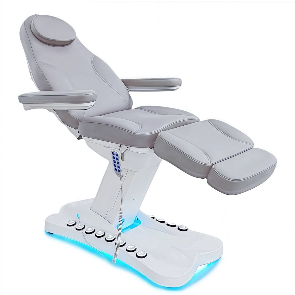 Greenlife Graceful 4 Motor Electric Facial Bed with Silicone Leather - Professional Beauty & Eyelash Extension Chair for Medi Spa & Salon - Perfect for Facial Treatments, Massage Therapy, and Cosmetic Procedures