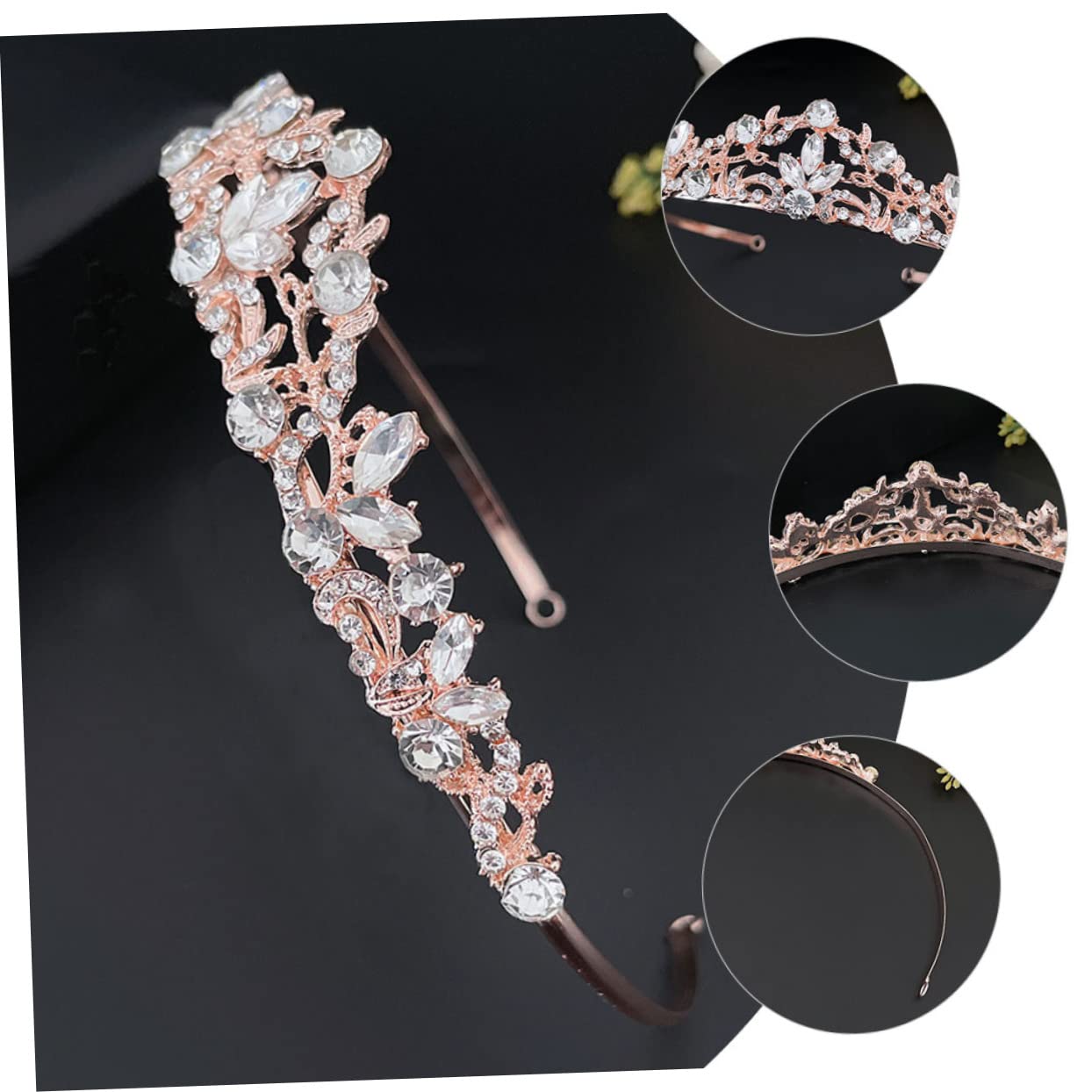 FRCOLOR Rhinestone Wedding Tiara Crown Headband for Bride - Elegant Zinc Alloy Bridal Hair Accessories for Weddings, Birthdays, Fairy Costumes & Special Occasions