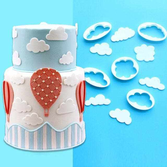 5-Piece Clouds and Cloud Shape Cookie Cutter Set - Perfect for Baking, DIY Cookies, Cake Decorating, and Kids' Craft Activities