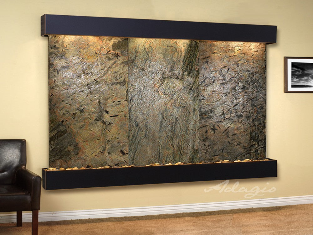 Adagio Solitude River Square Blackened Copper Green Natural Slate Tile SRS1502 - Perfect for Kitchen Backsplash, Bathroom Walls & Fireplace Surrounds