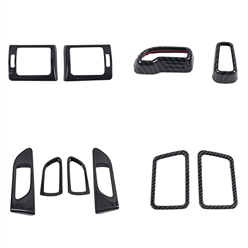 Premium Carbon Fiber Interior Trim Kit for Subaru WRX STI 2015-2021 (LHD) - 10-Piece Black Dashboard & Console Cover Set - Car Accessories for Enhanced Style & Protection
