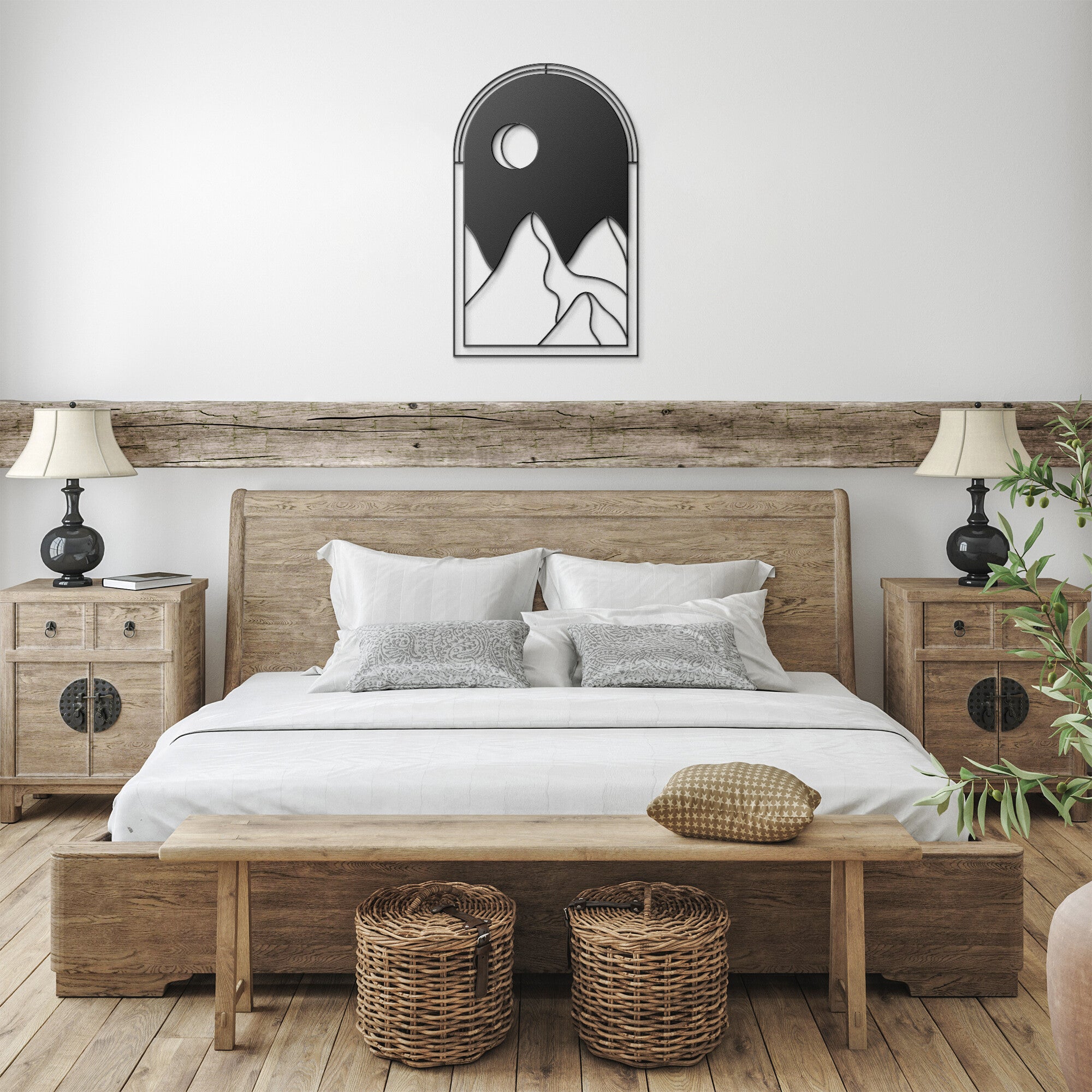 Handcrafted Metal Wall Art - Desert Night Landscape Wall Decor for Living Room, Bedroom & Office - Modern Home & Office Décor