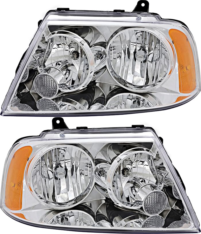 2003-2006 Lincoln Navigator Headlight Assembly Kit - Halogen Replacement Lamps for Driver & Passenger Side - Perfect for Night Driving & Off-Road Adventures
