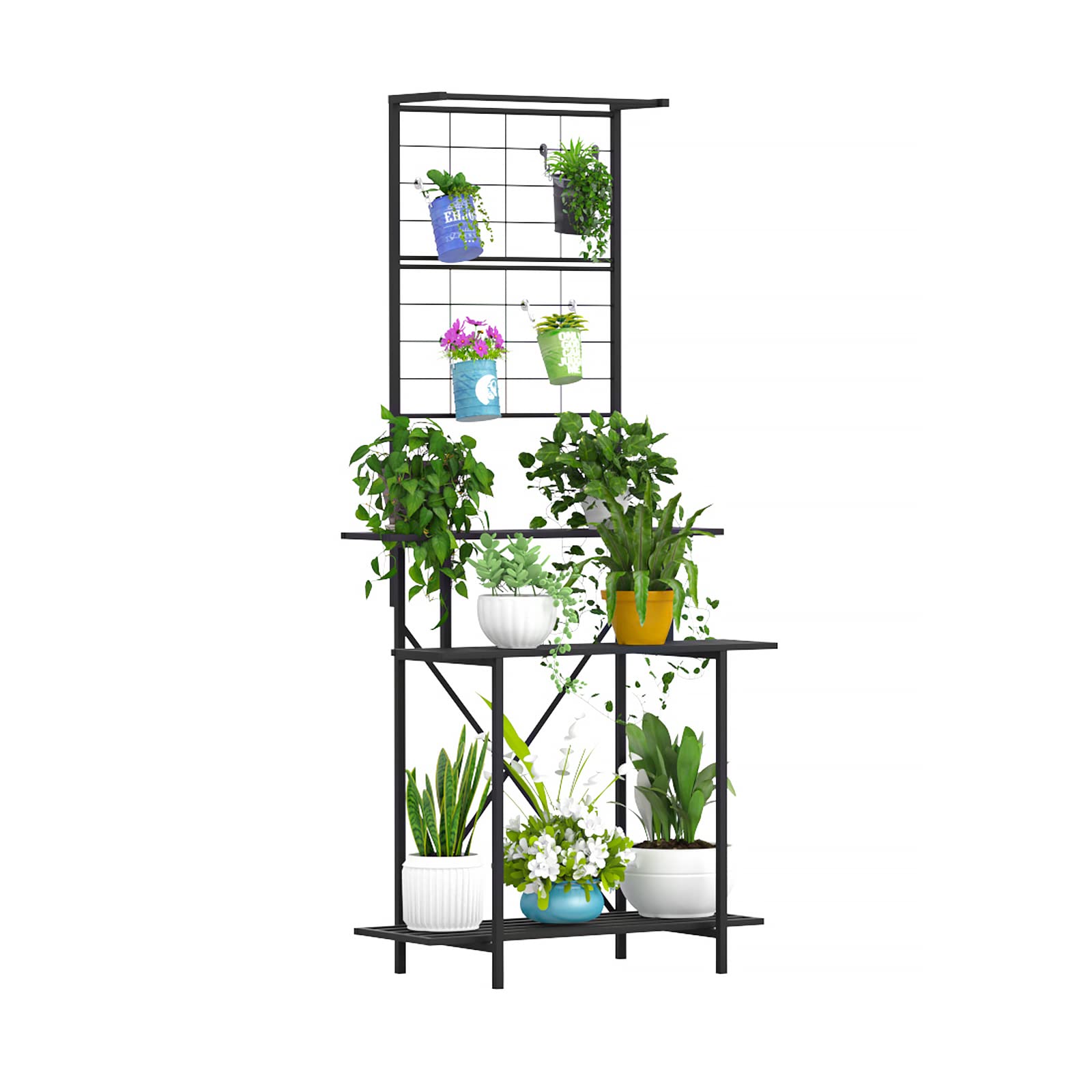 Heavy Duty Hanging Plant Pot Shelf Rack - Multi Layer Plant Stand for Indoor Outdoor Use, Home Garden Balcony Decor - Perfect for Small Spaces, Vertical Gardening & Displaying Succulents, Herbs, Flowers
