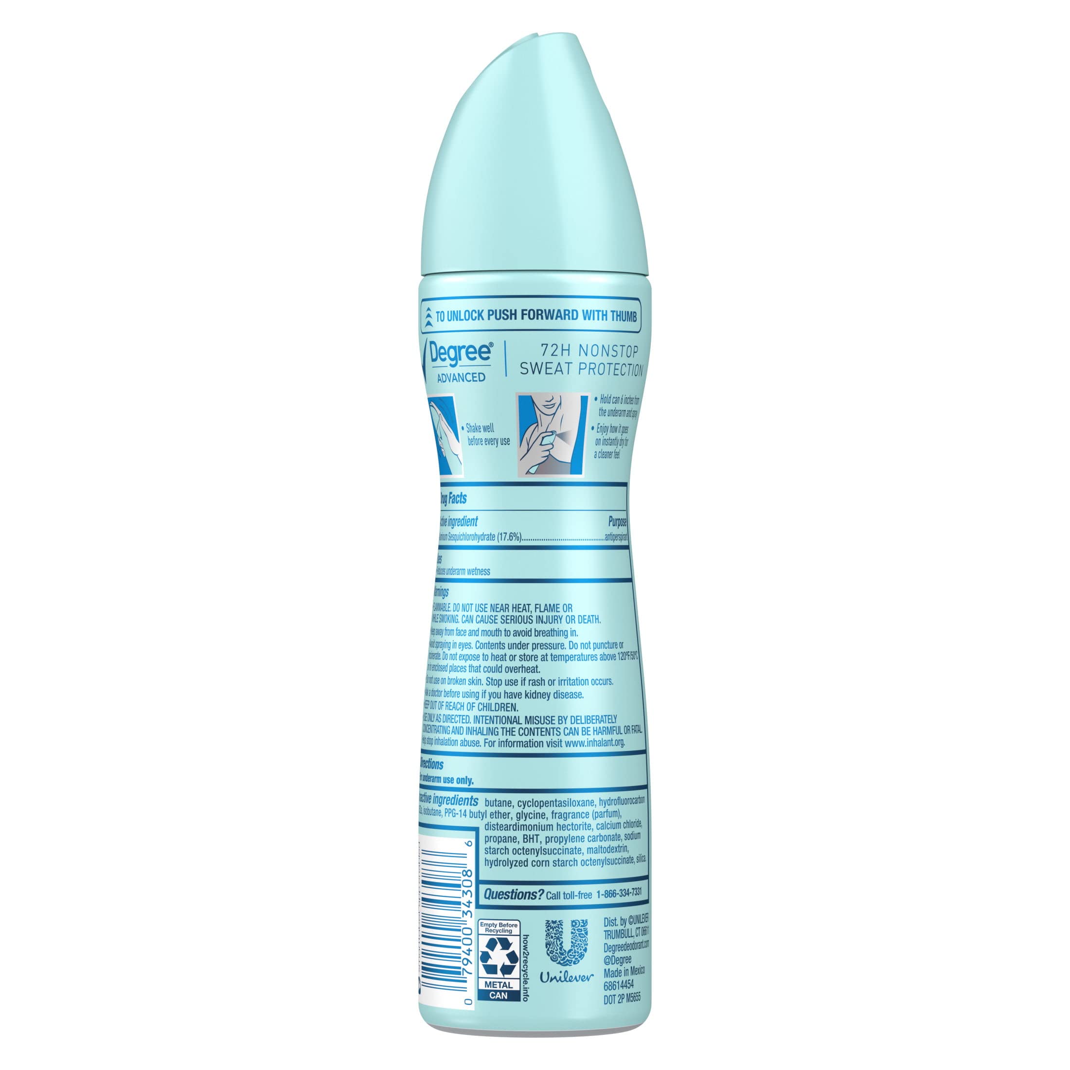 Degree Women's Dry Spray Deodorant, Shower Clean Scent, 3.8 oz (113ml) - 2 Pack | Long-Lasting Odor Protection for Active Women | Gym, Work & Everyday Freshness